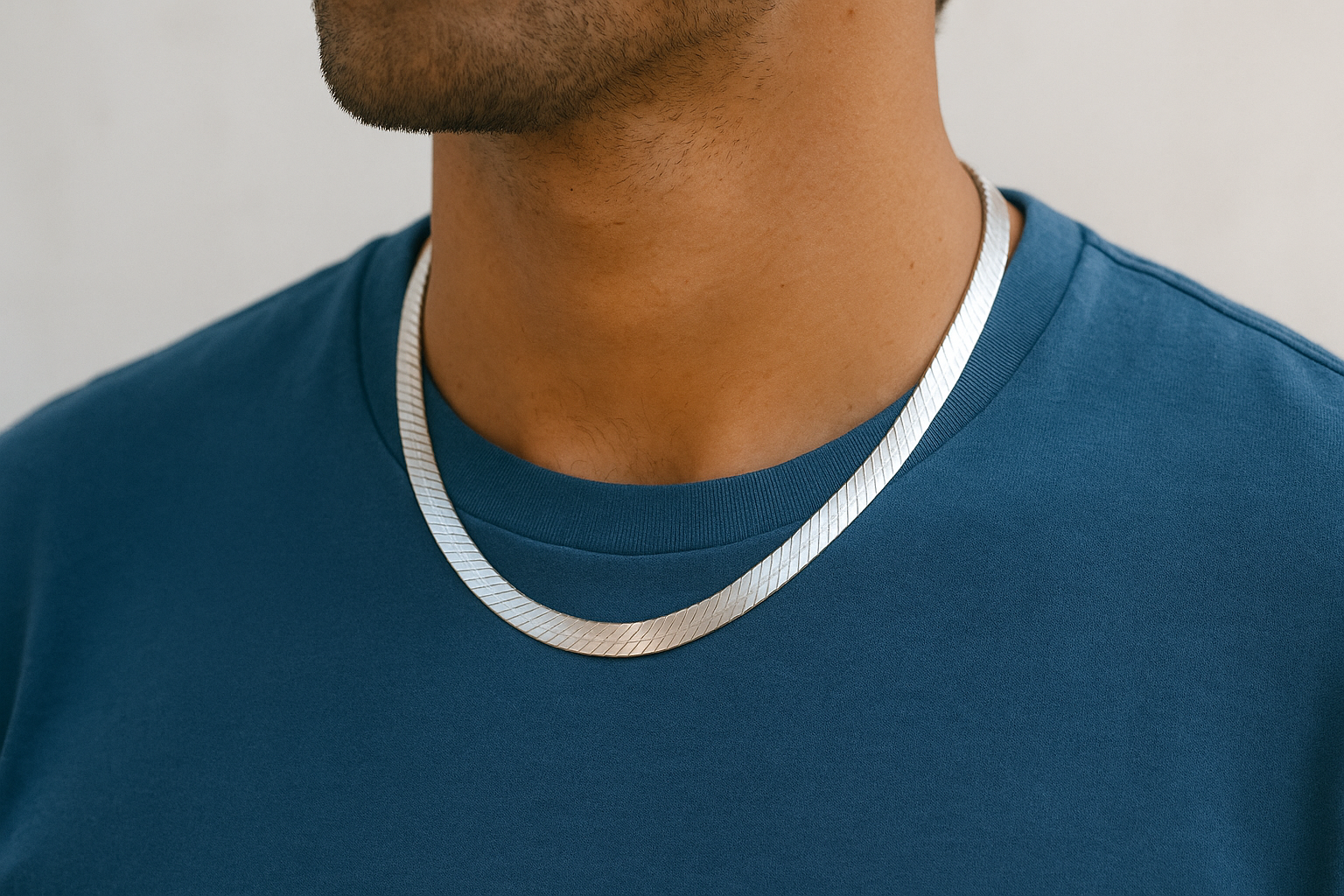 6. British Chains 925 herringbone chain necklace