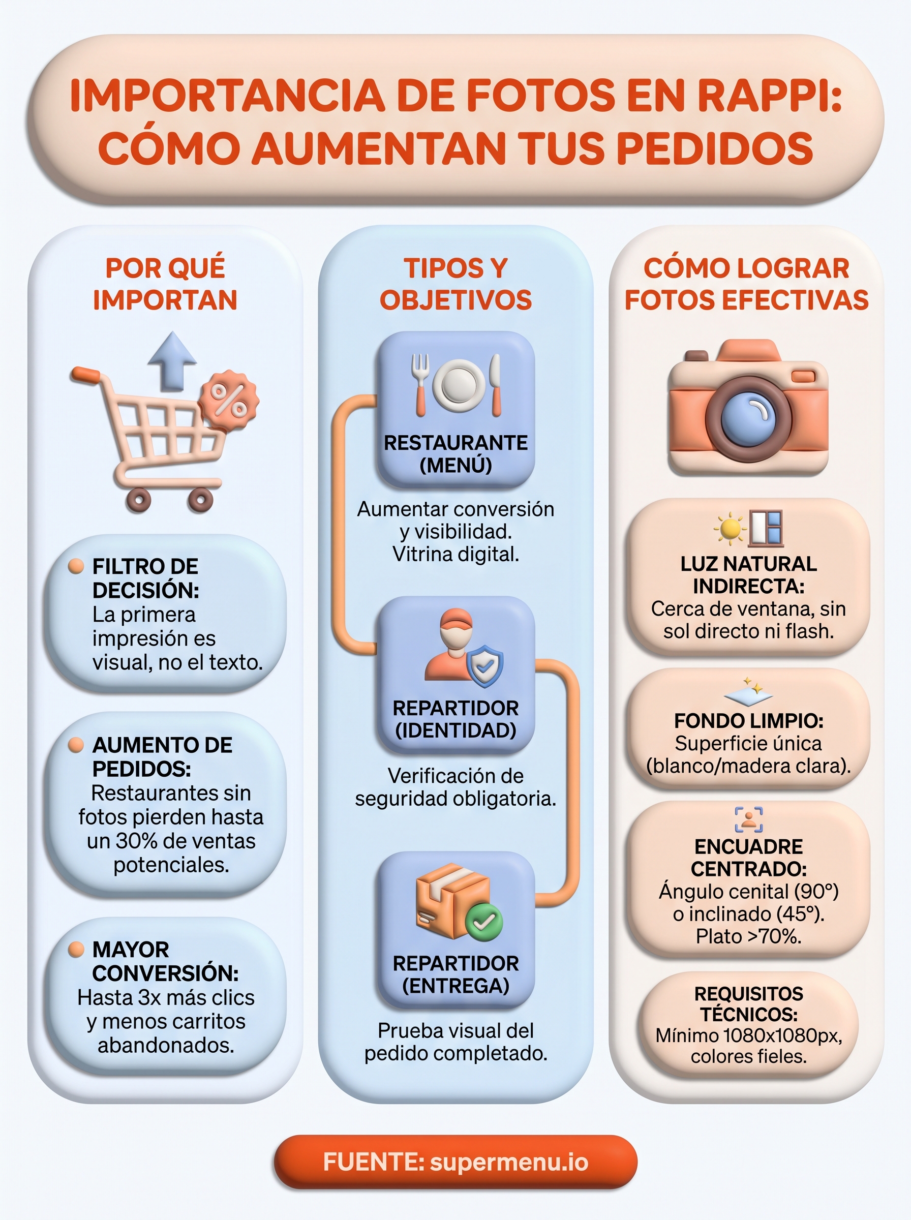importancia de fotos en rappi infographic
