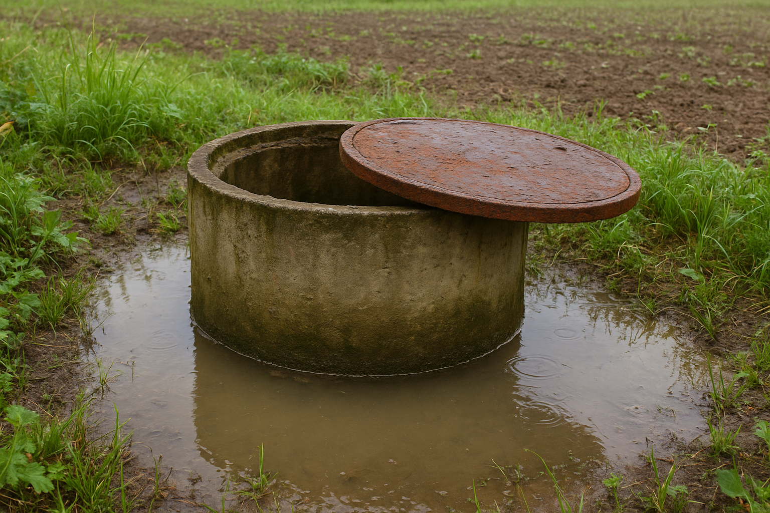 Oberflächenwasser und undichte Brunnen