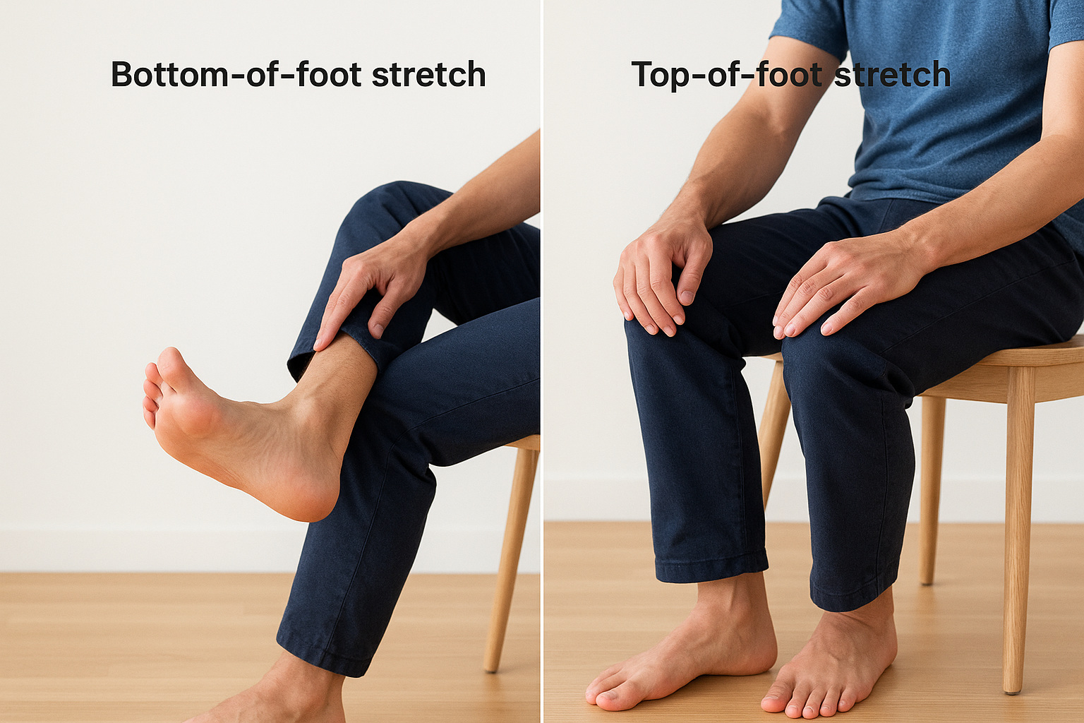 3. Bottom-of-foot stretch and top-of-foot stretch