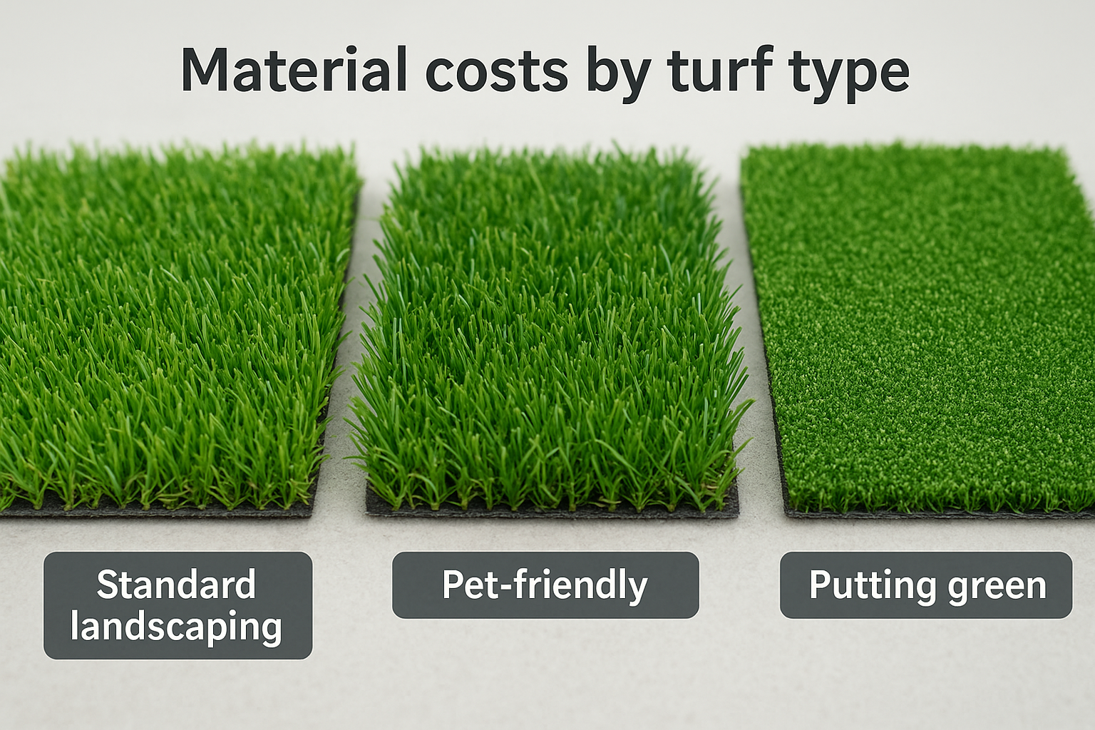 Material costs by turf type