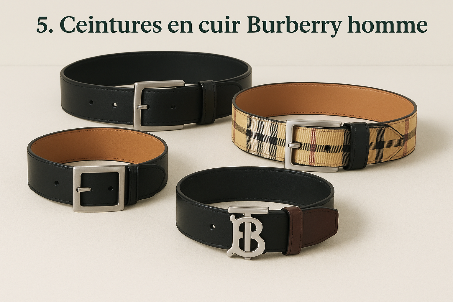 5. Ceintures en cuir Burberry homme