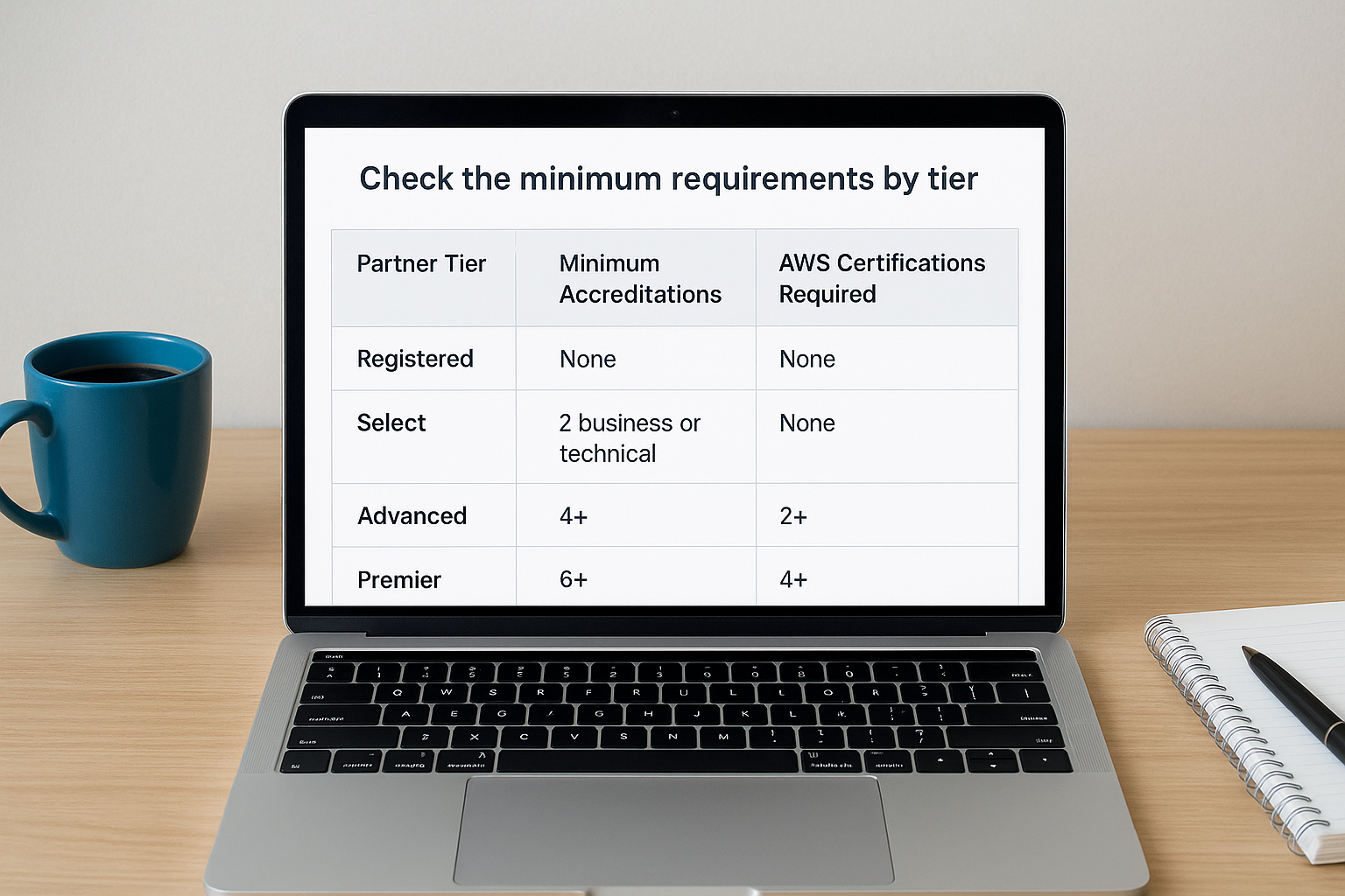 Check the minimum requirements by tier