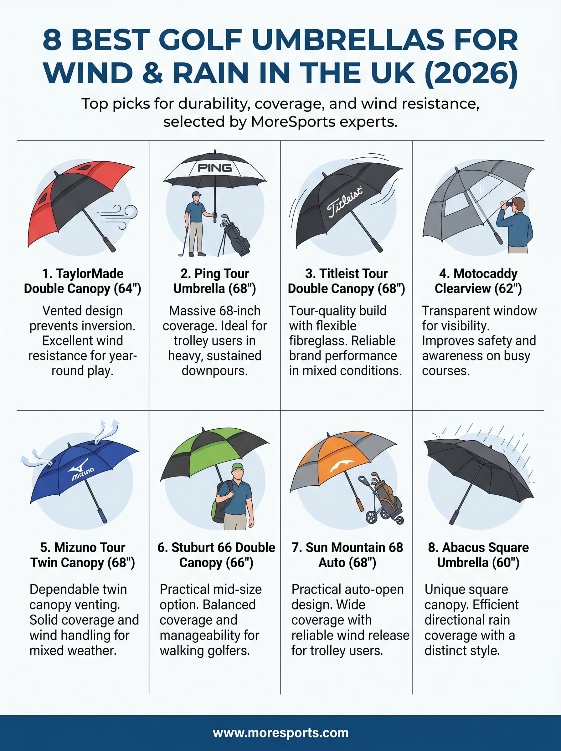 best golf umbrellas infographic