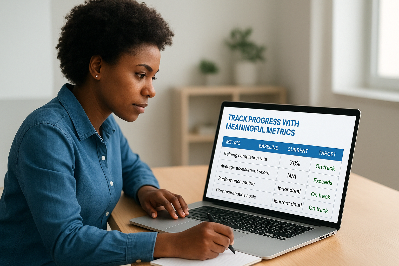 Track progress with meaningful metrics