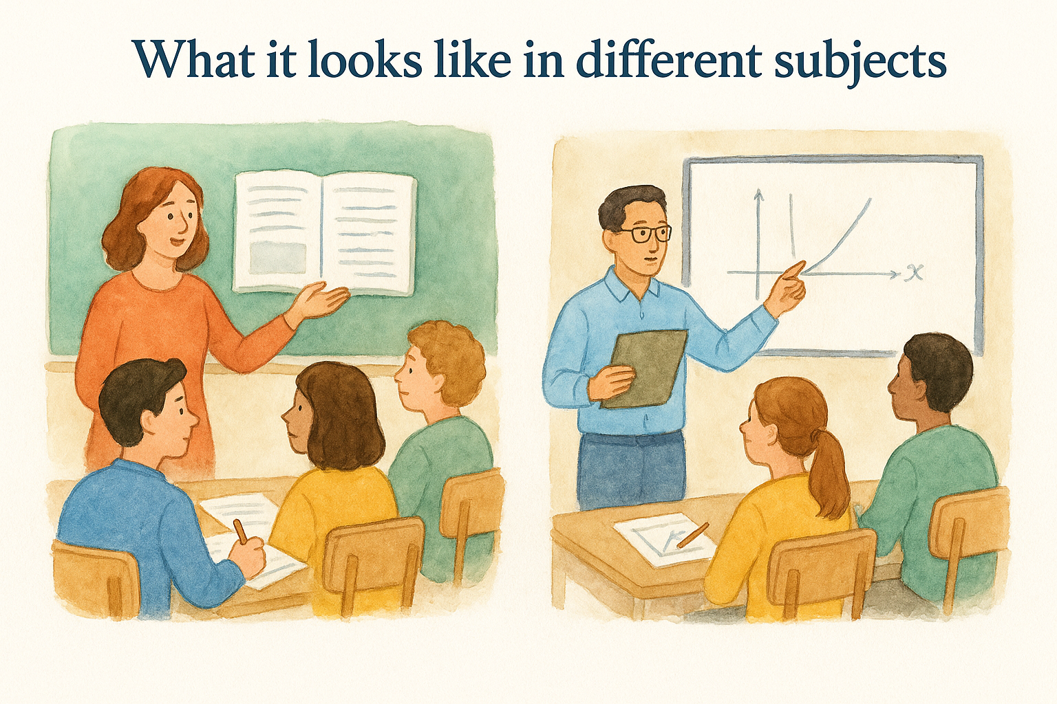 What it looks like in different subjects