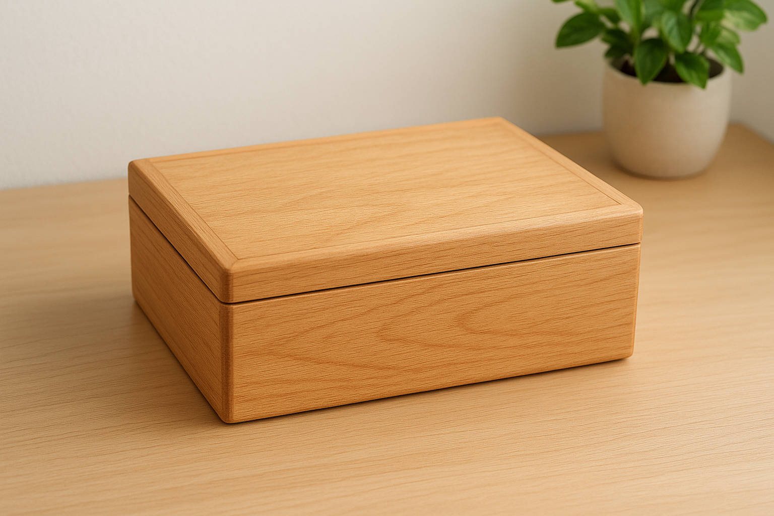 2. Magnetic-close wooden craft box