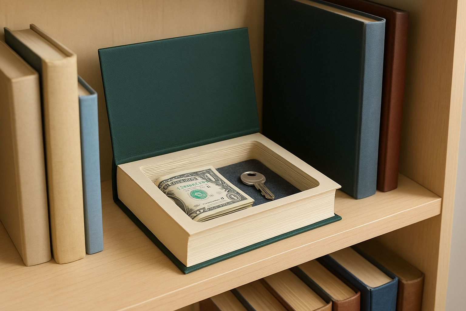 4. Hollowed-out book safe