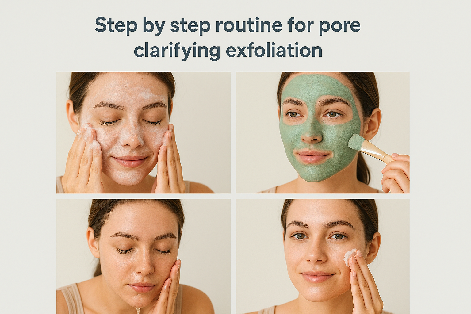 Step by step routine for pore clarifying exfoliation