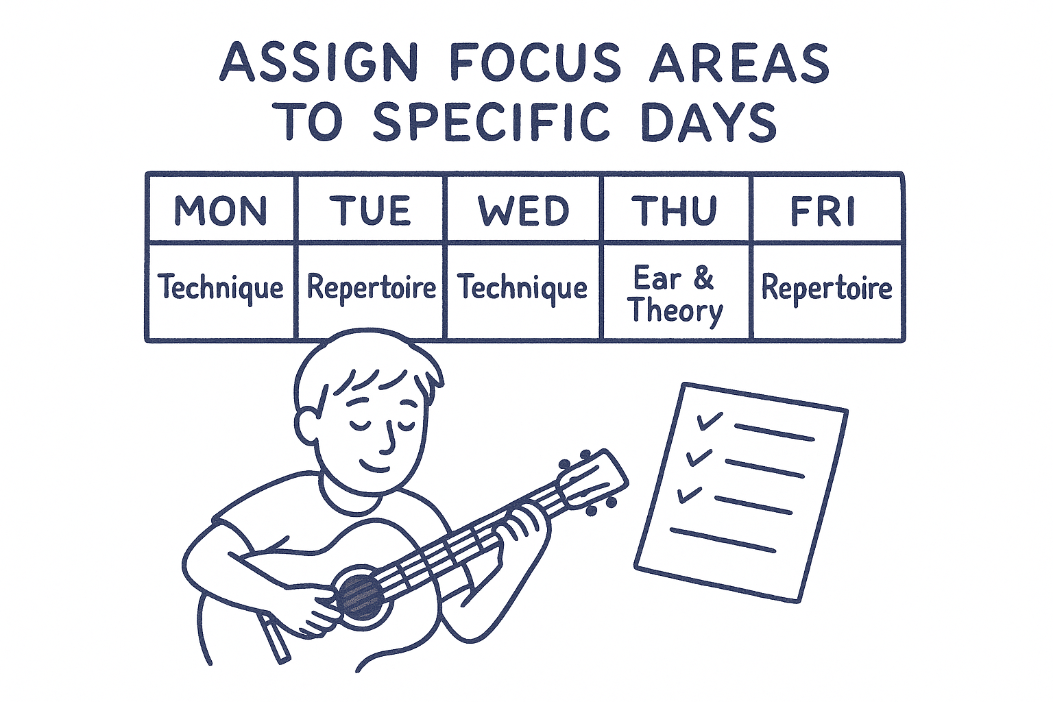 Assign focus areas to specific days