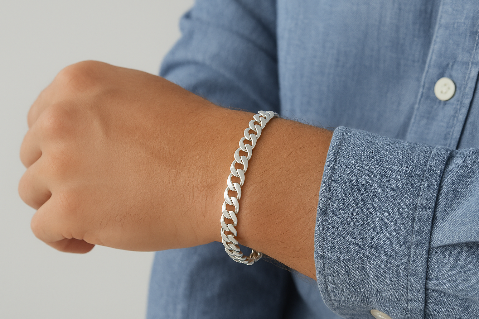 1. British Chains sterling silver curb bracelet