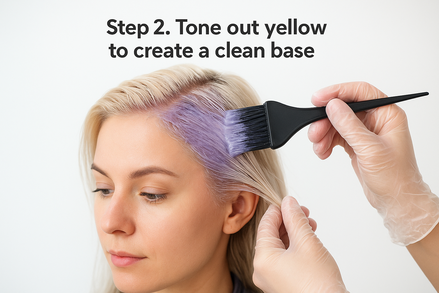 Step 2. Tone out yellow to create a clean base