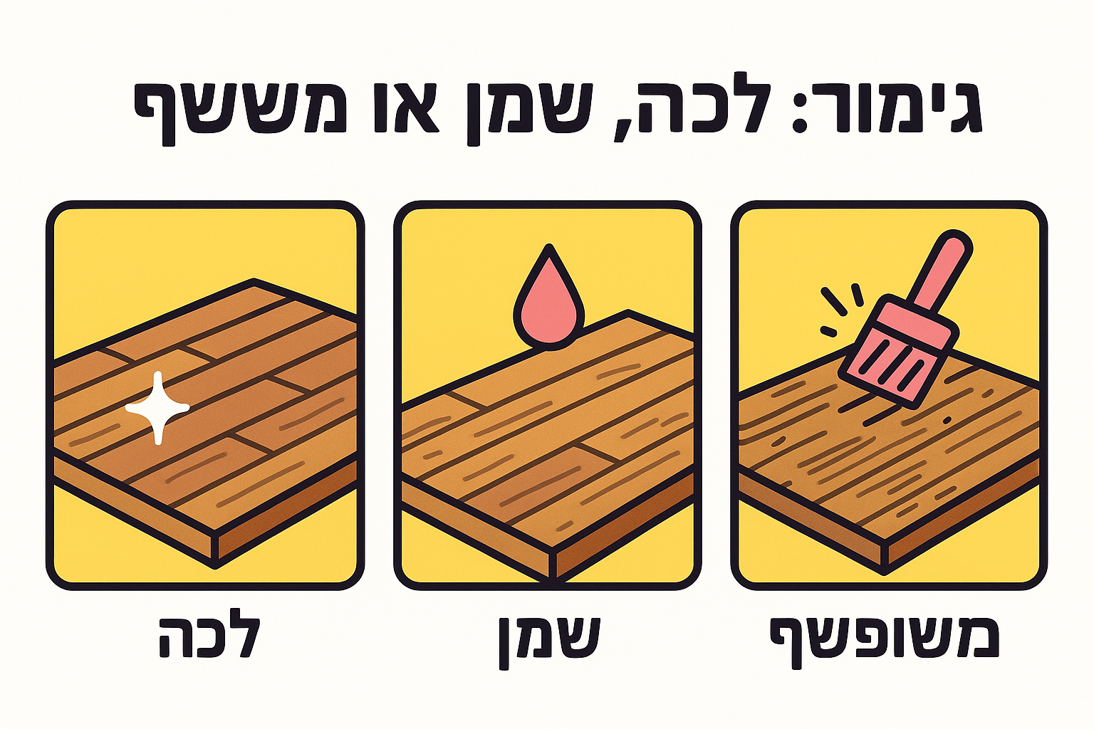 גימור: לכה, שמן או משופשף