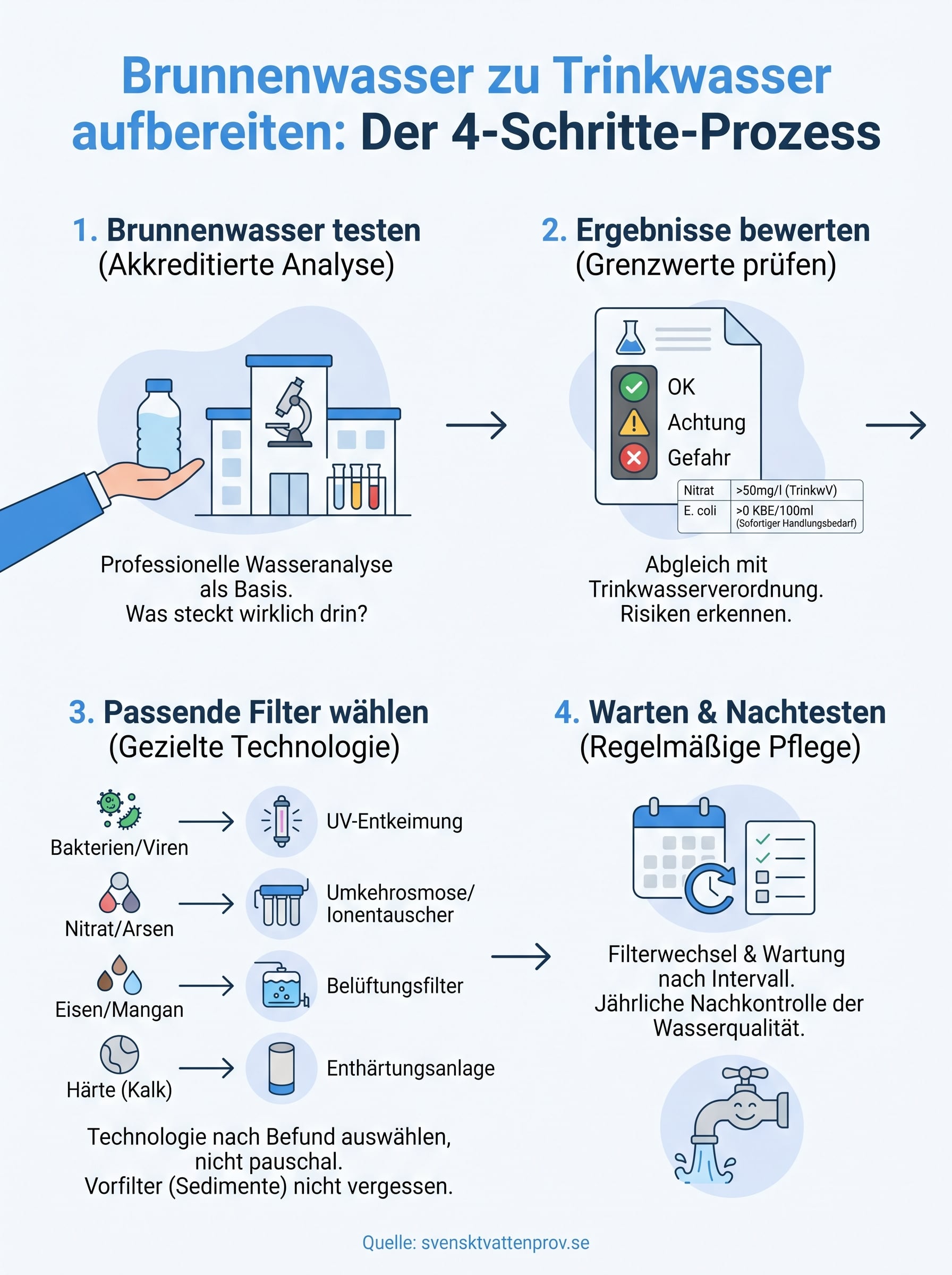 brunnenwasser trinkwasser aufbereiten infographic