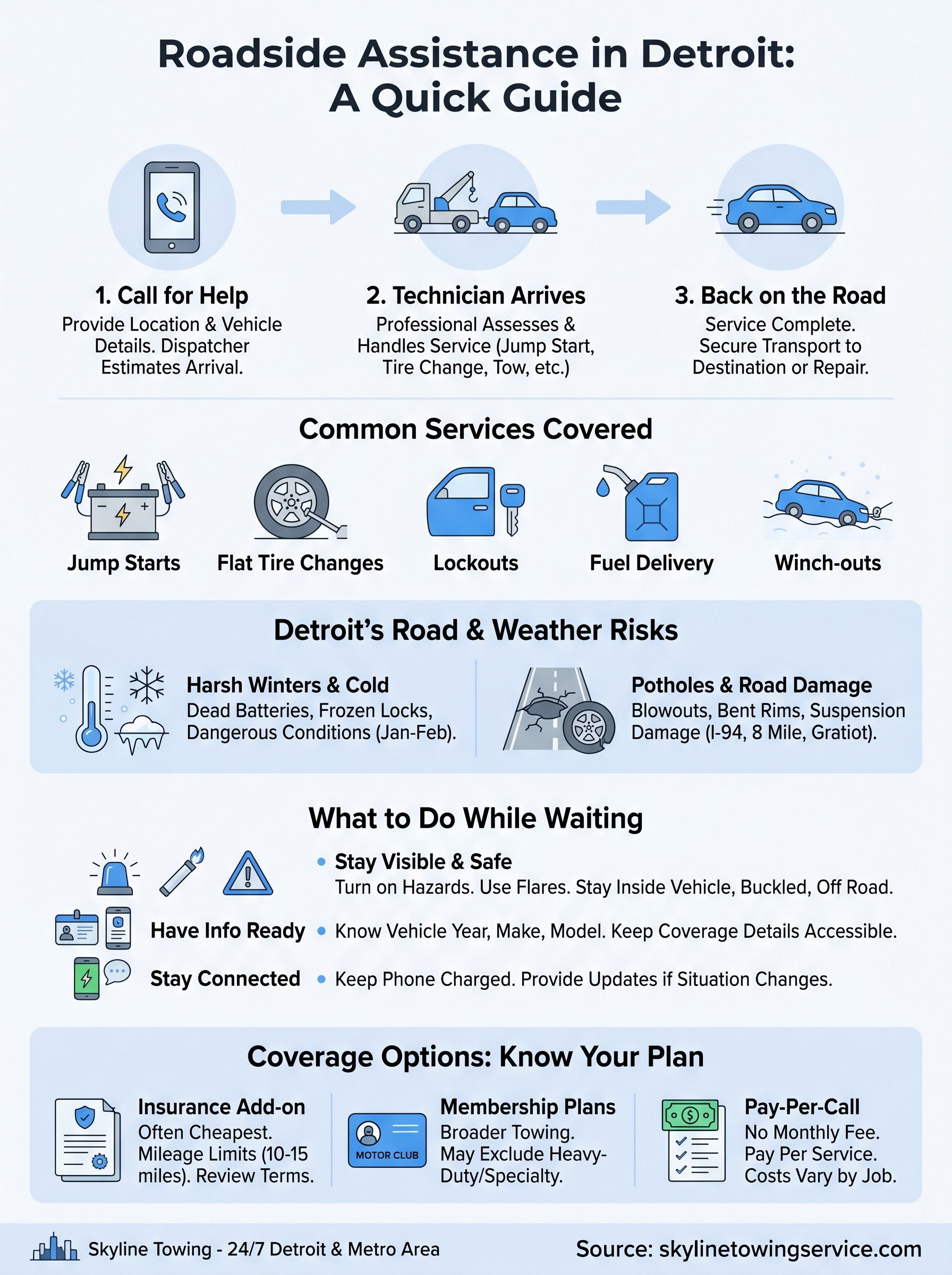 how does roadside assistance work infographic