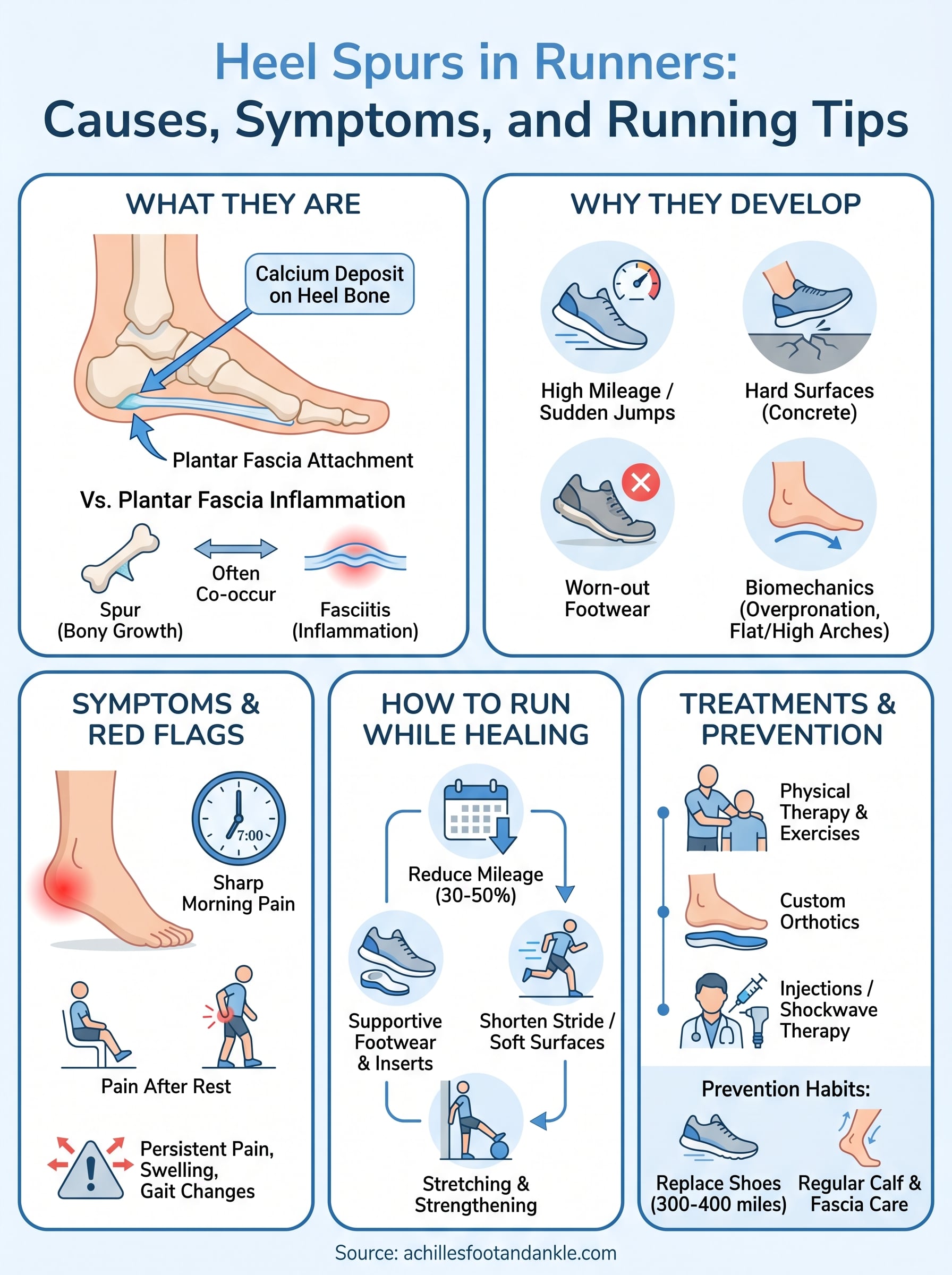 heel spurs in runners infographic