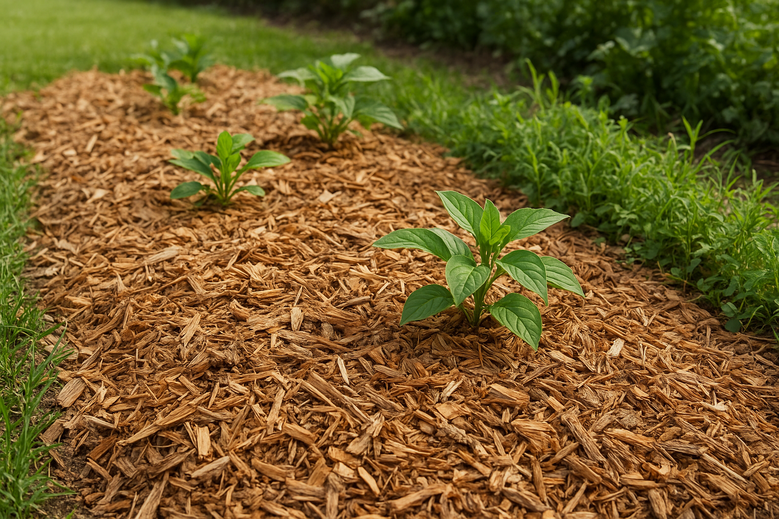 2. Pro: Wood chips suppress weeds and reduce upkeep
