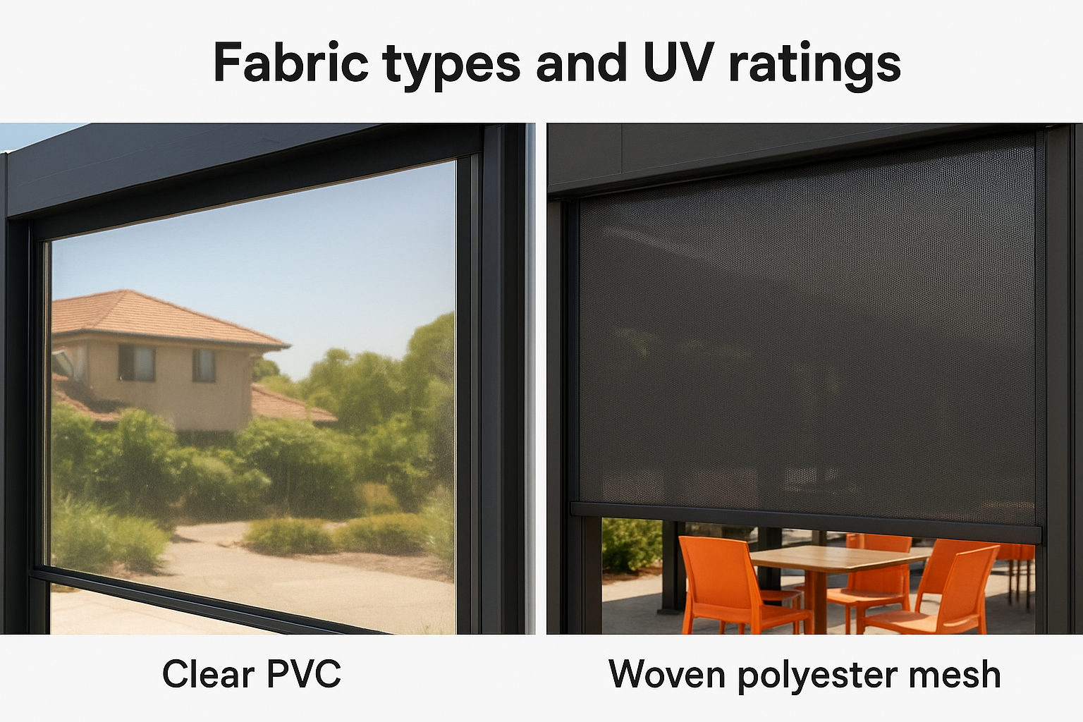 Fabric types and UV ratings