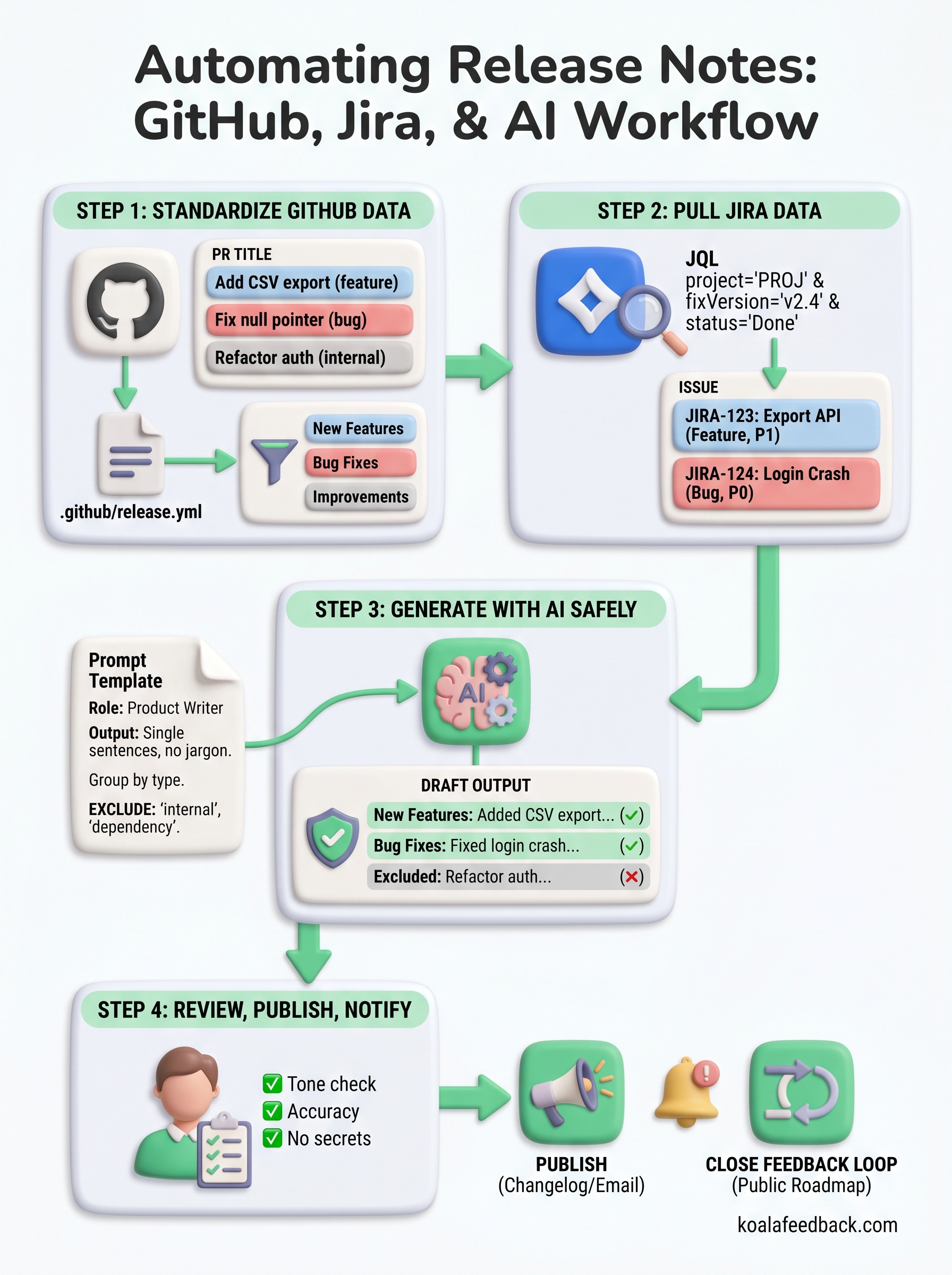 how to automate release notes infographic