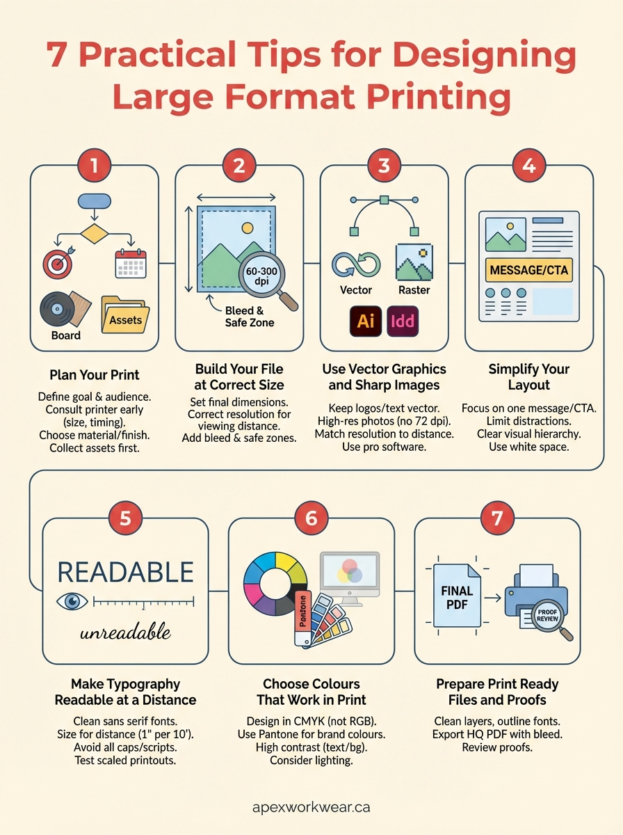 how to design for large format printing infographic