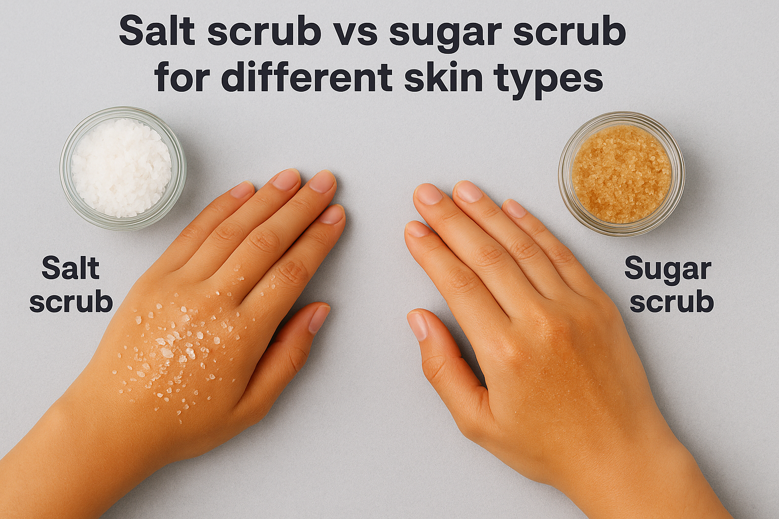 Salt scrub vs sugar scrub for different skin types