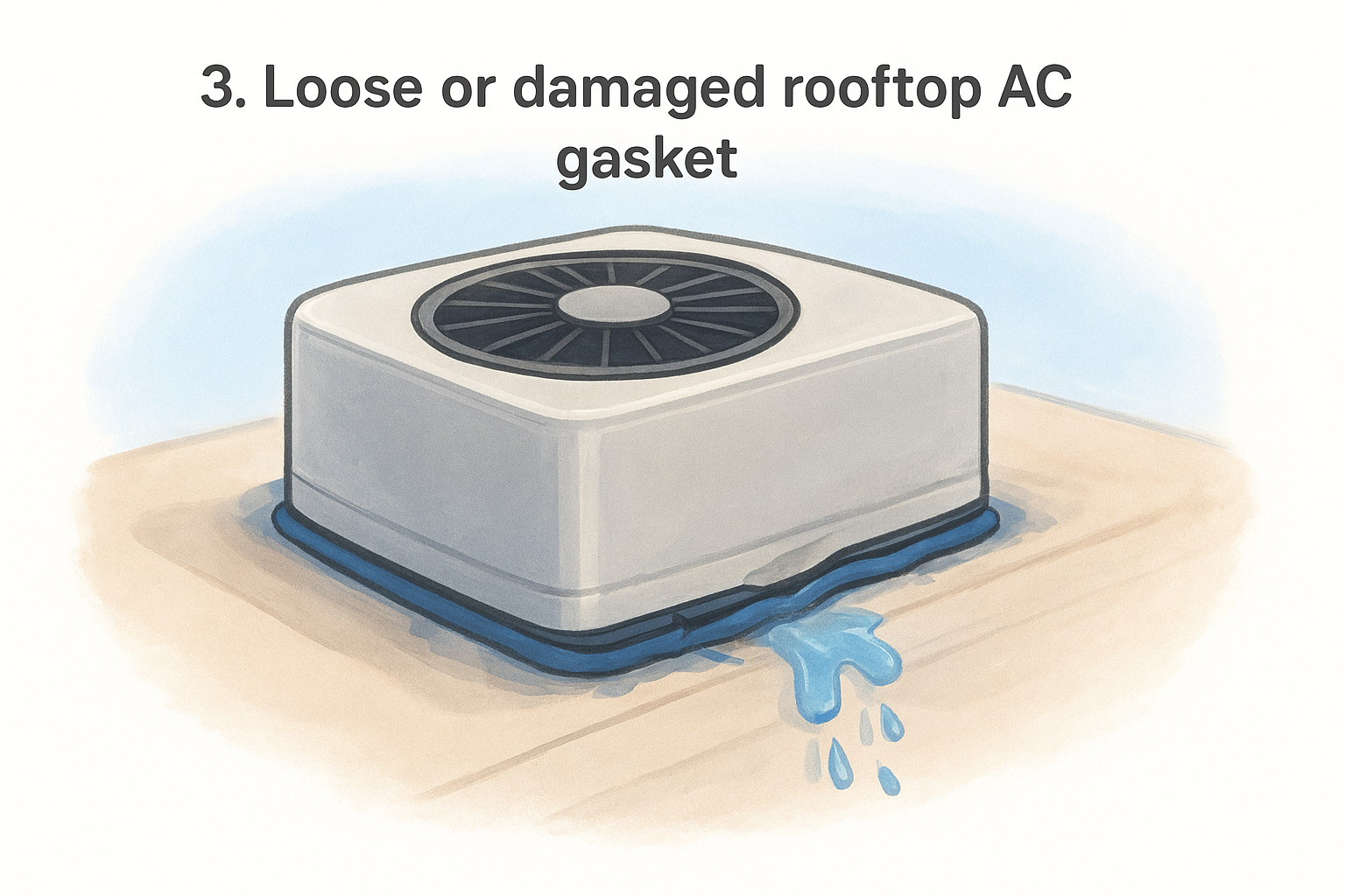 3. Loose or damaged rooftop AC gasket