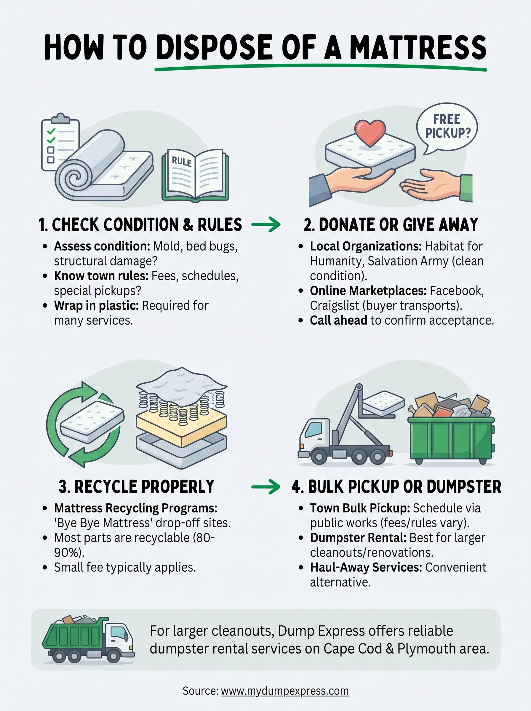 how to dispose of a mattress infographic