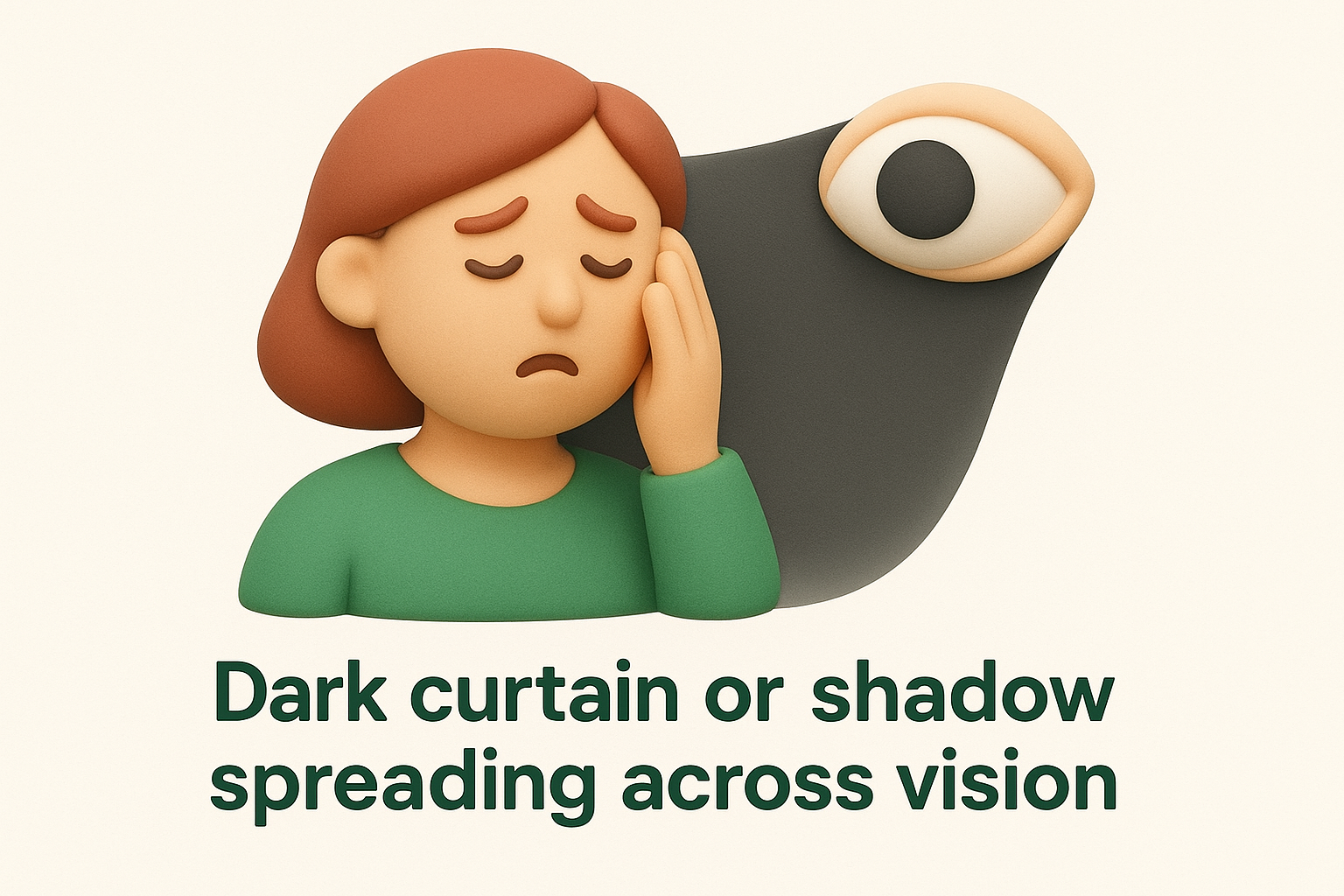 Dark curtain or shadow spreading across vision