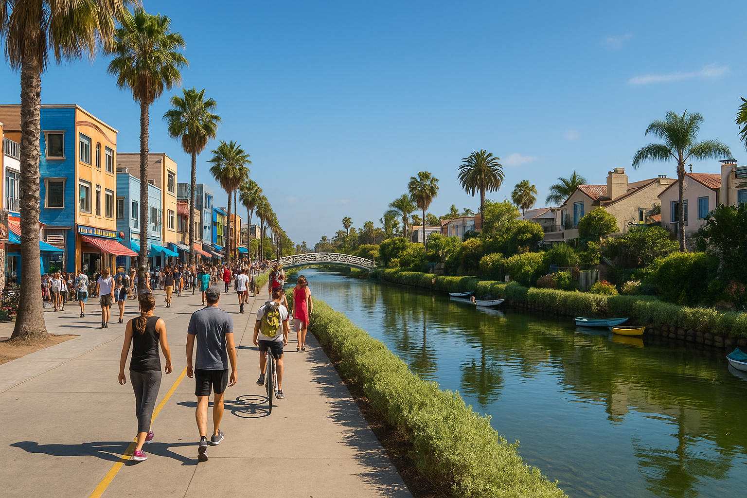 The boardwalk, canals, and best walkable routes