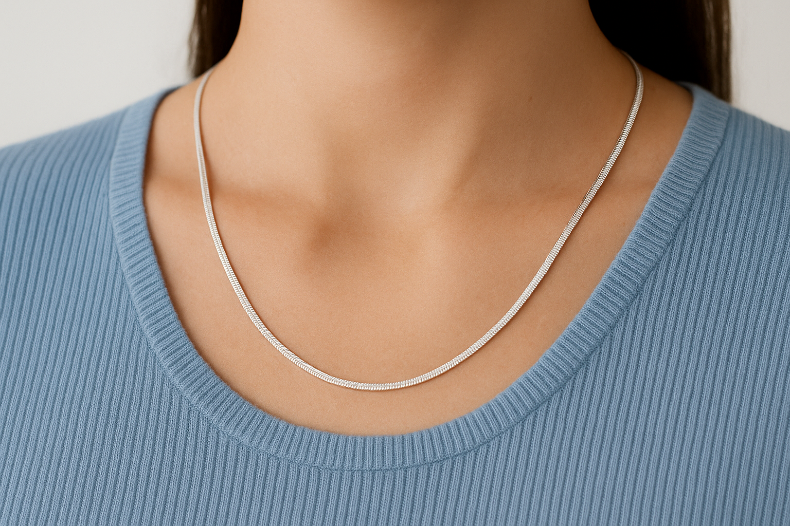 1. British Chains sterling silver 925 snake chain necklace