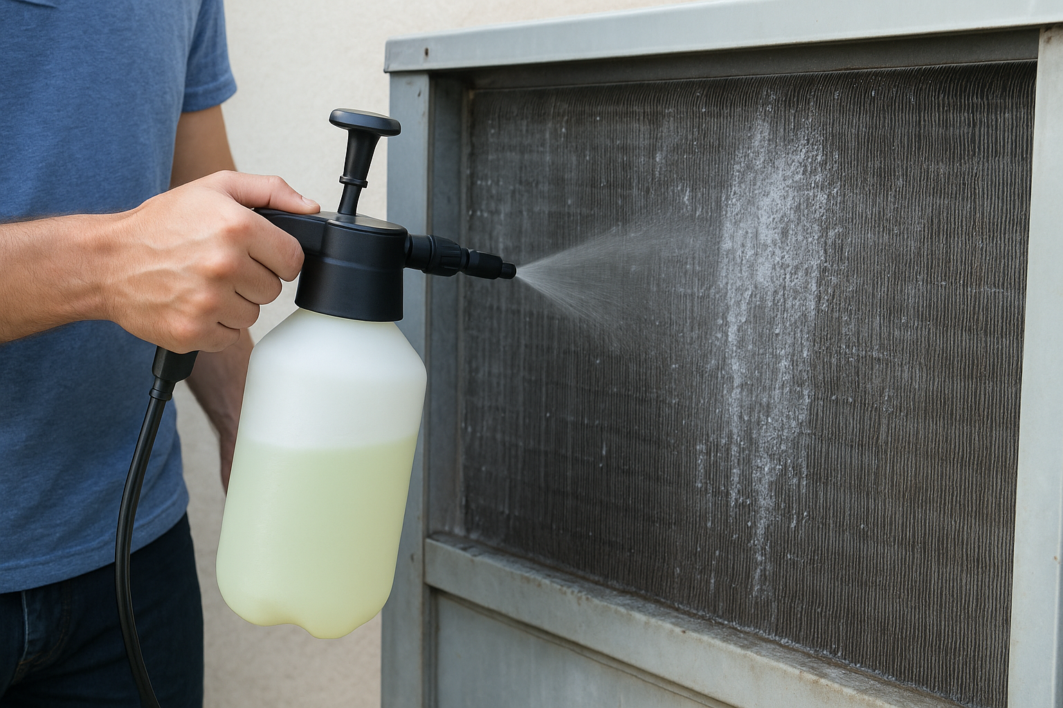 Apply the coil cleaner