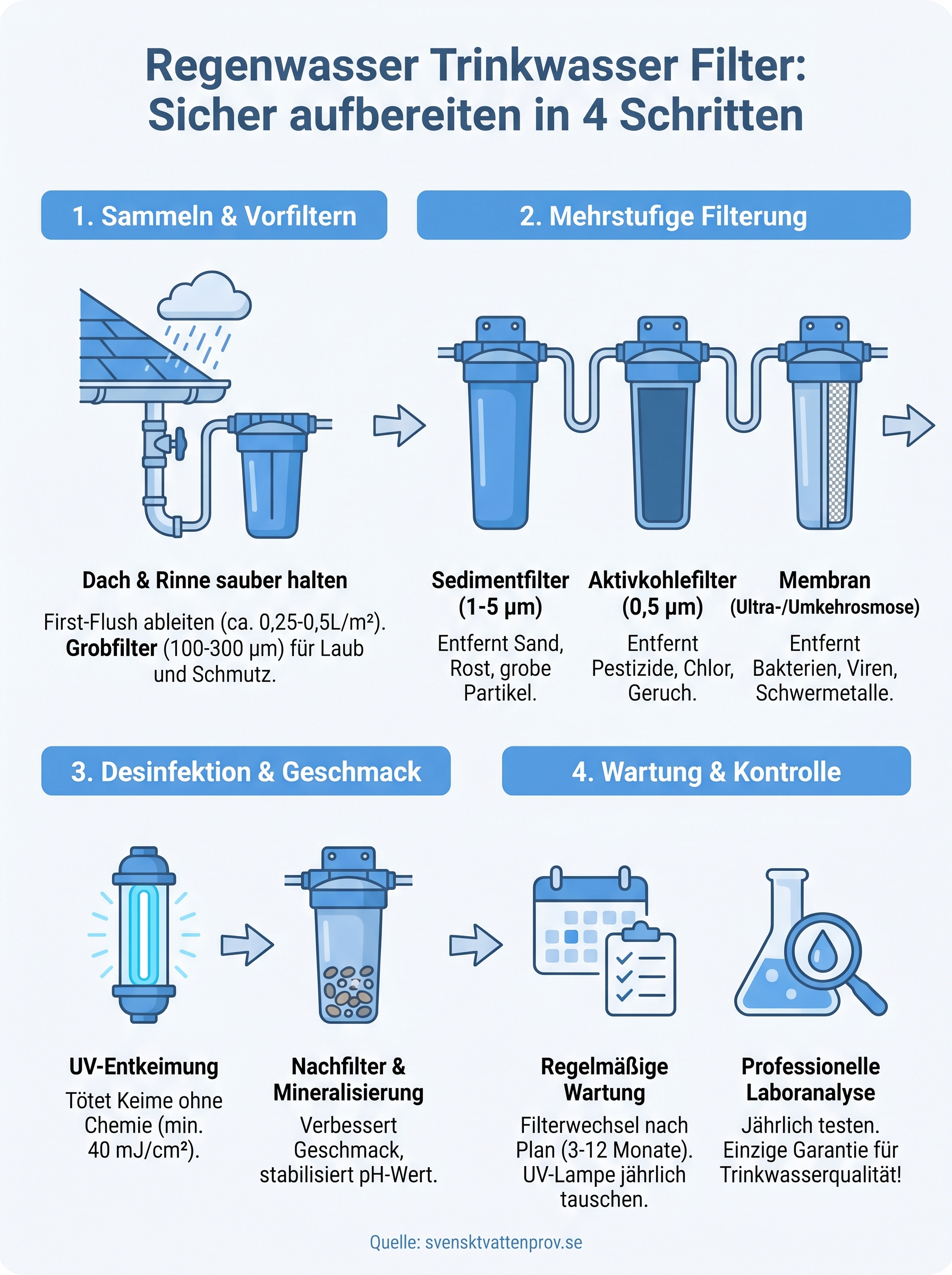 regenwasser trinkwasser filter infographic