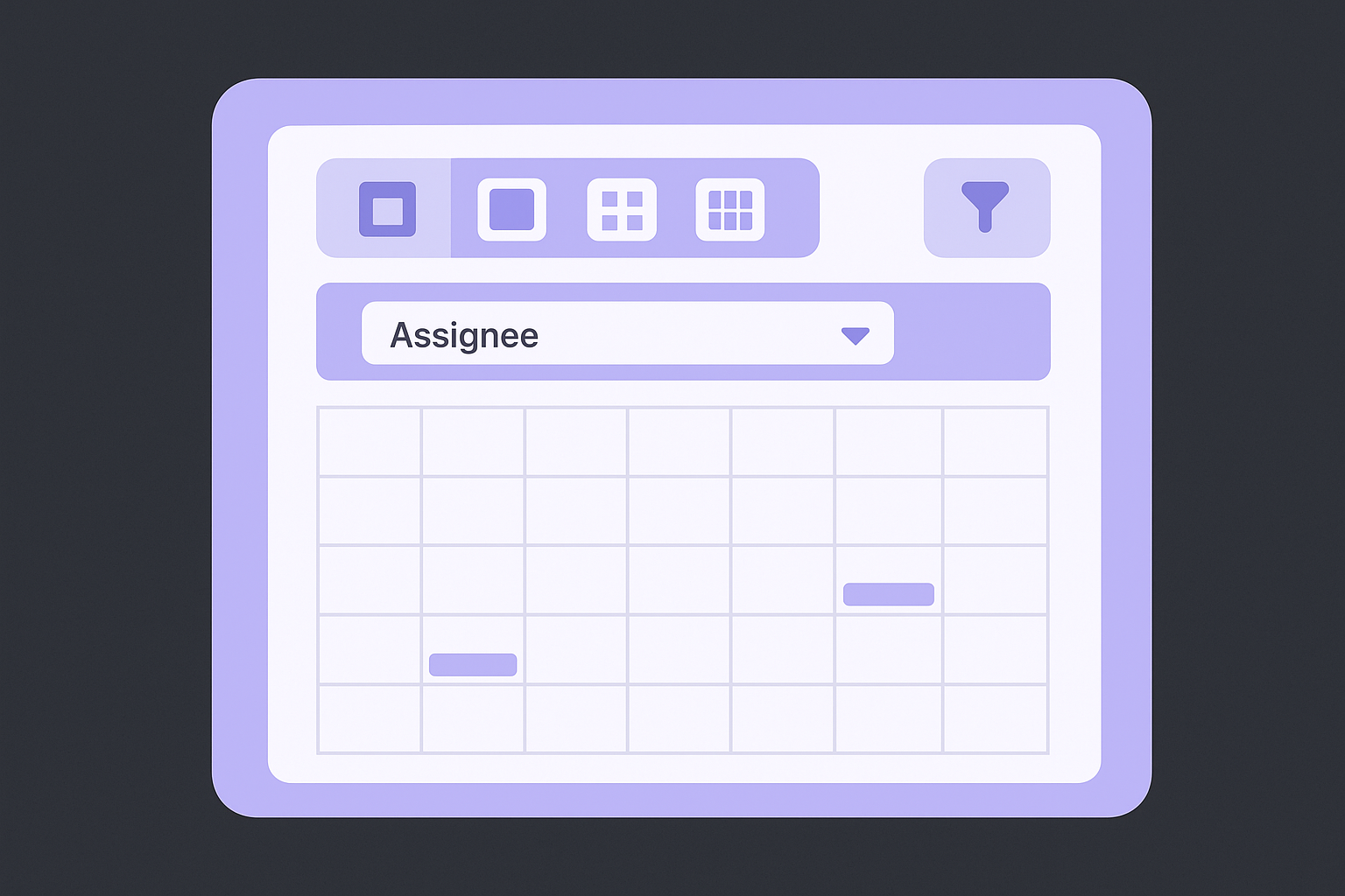 Switch between day, week, and month views