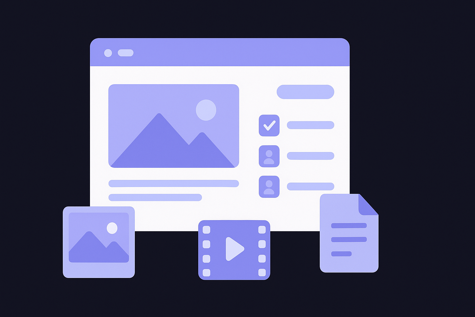 Upload images, videos, and documents