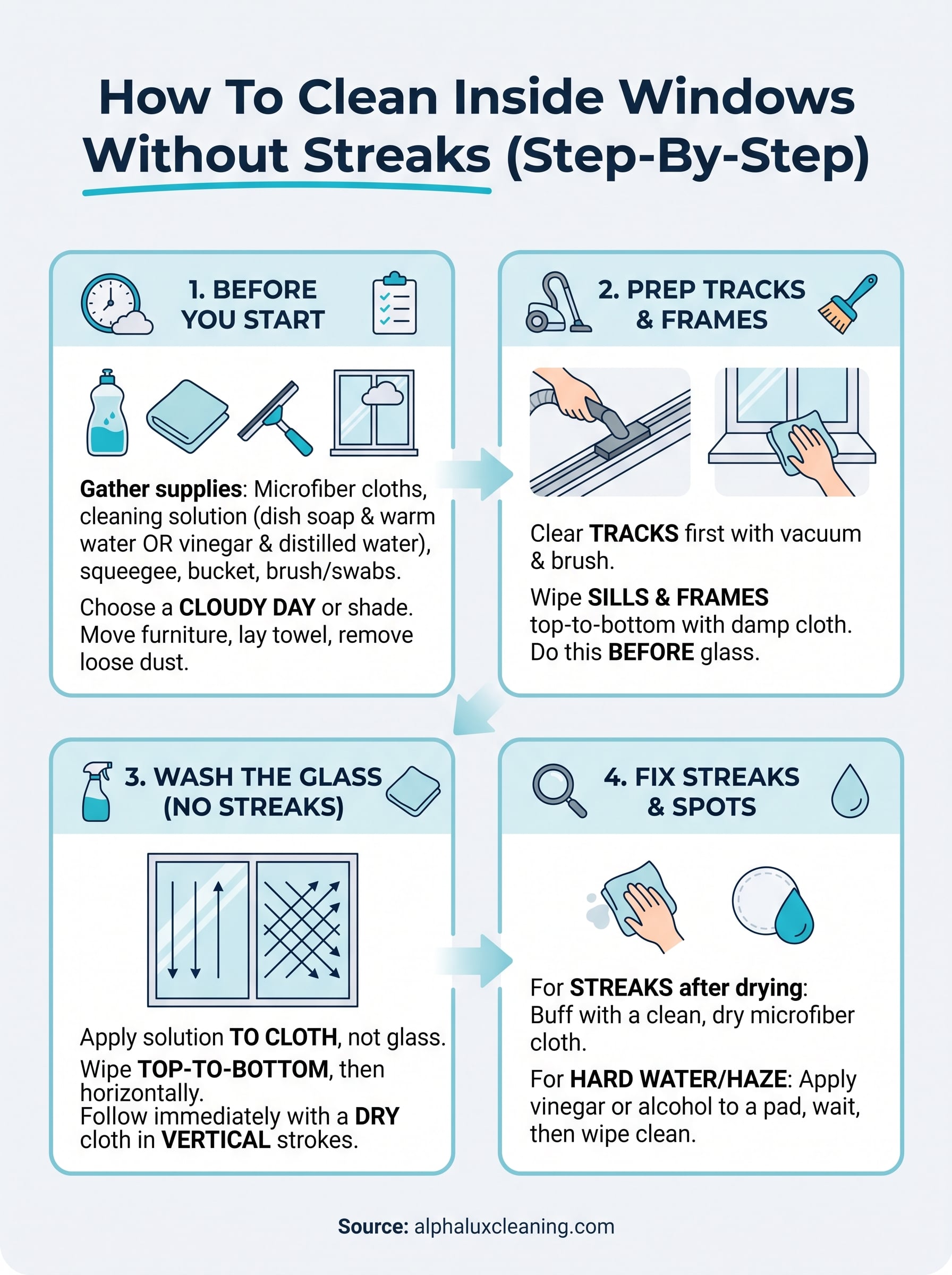 how to clean inside windows infographic