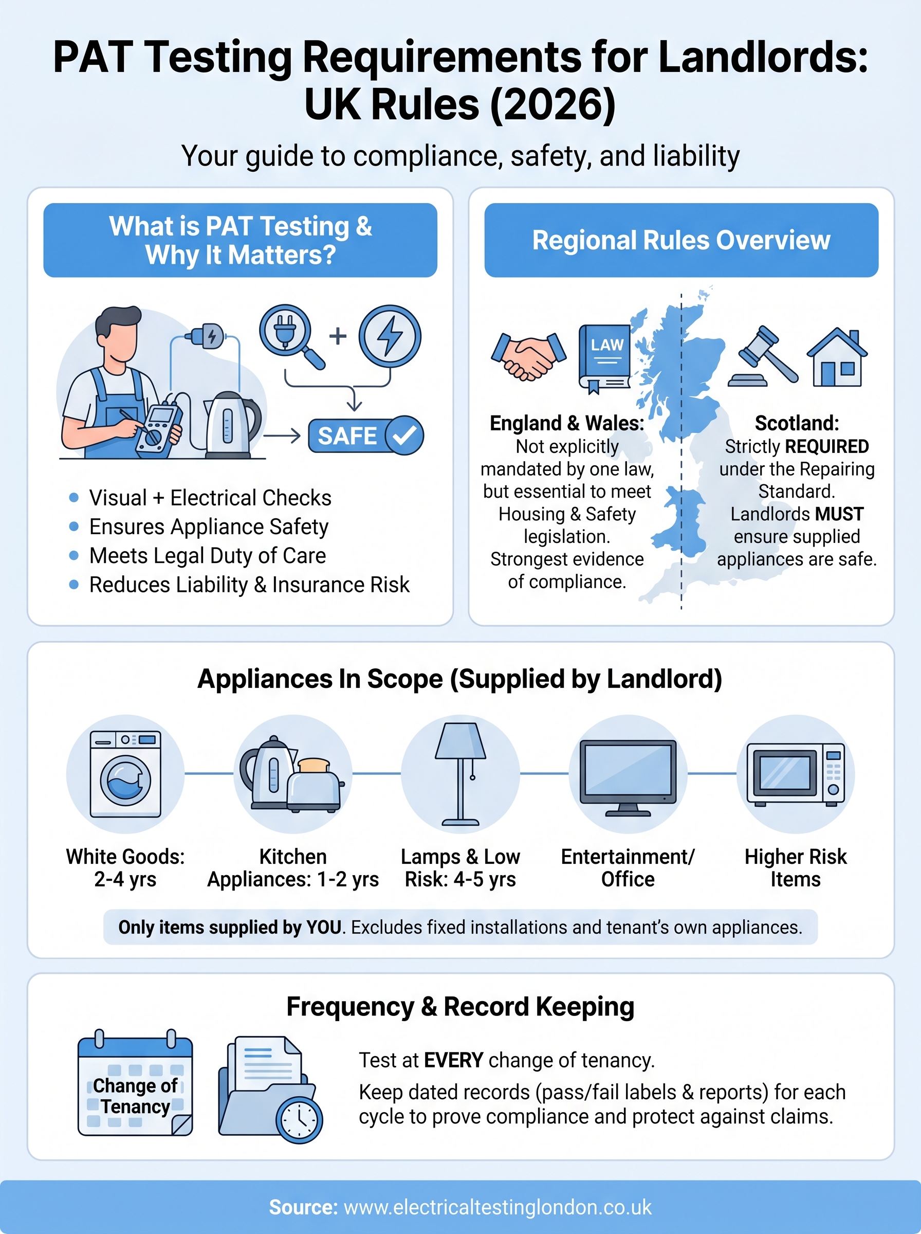 pat testing requirements for landlords infographic