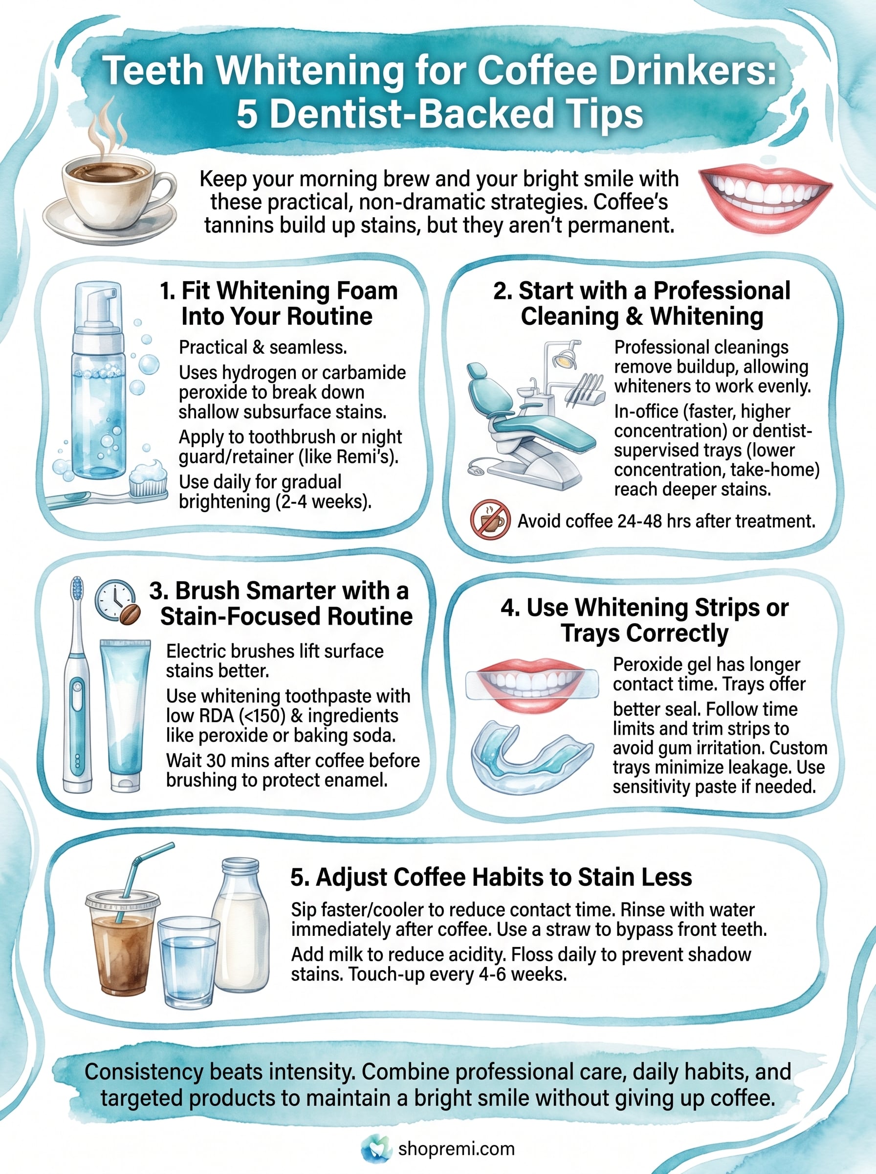 teeth whitening for coffee drinkers infographic