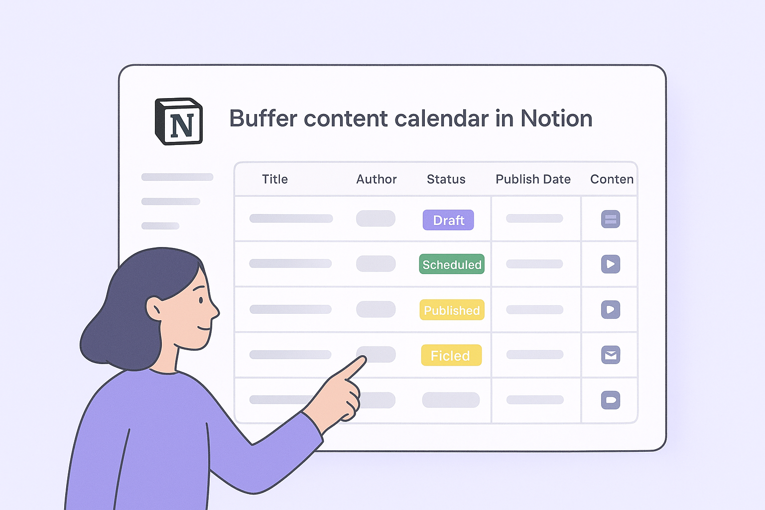 6. Buffer content team calendar in Notion