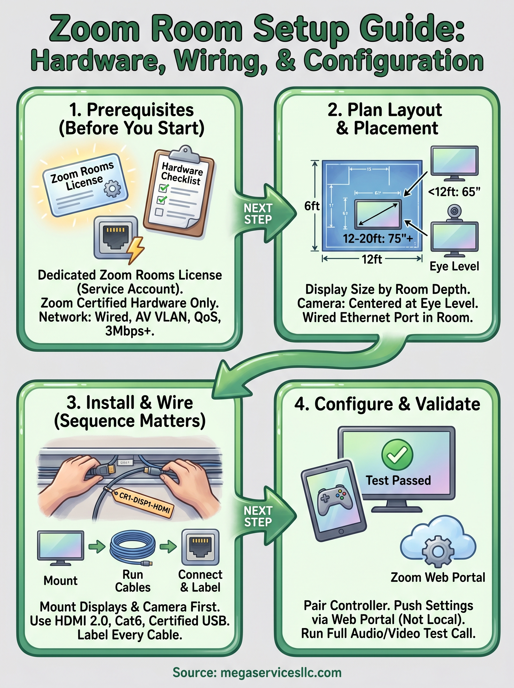 zoom room setup guide infographic