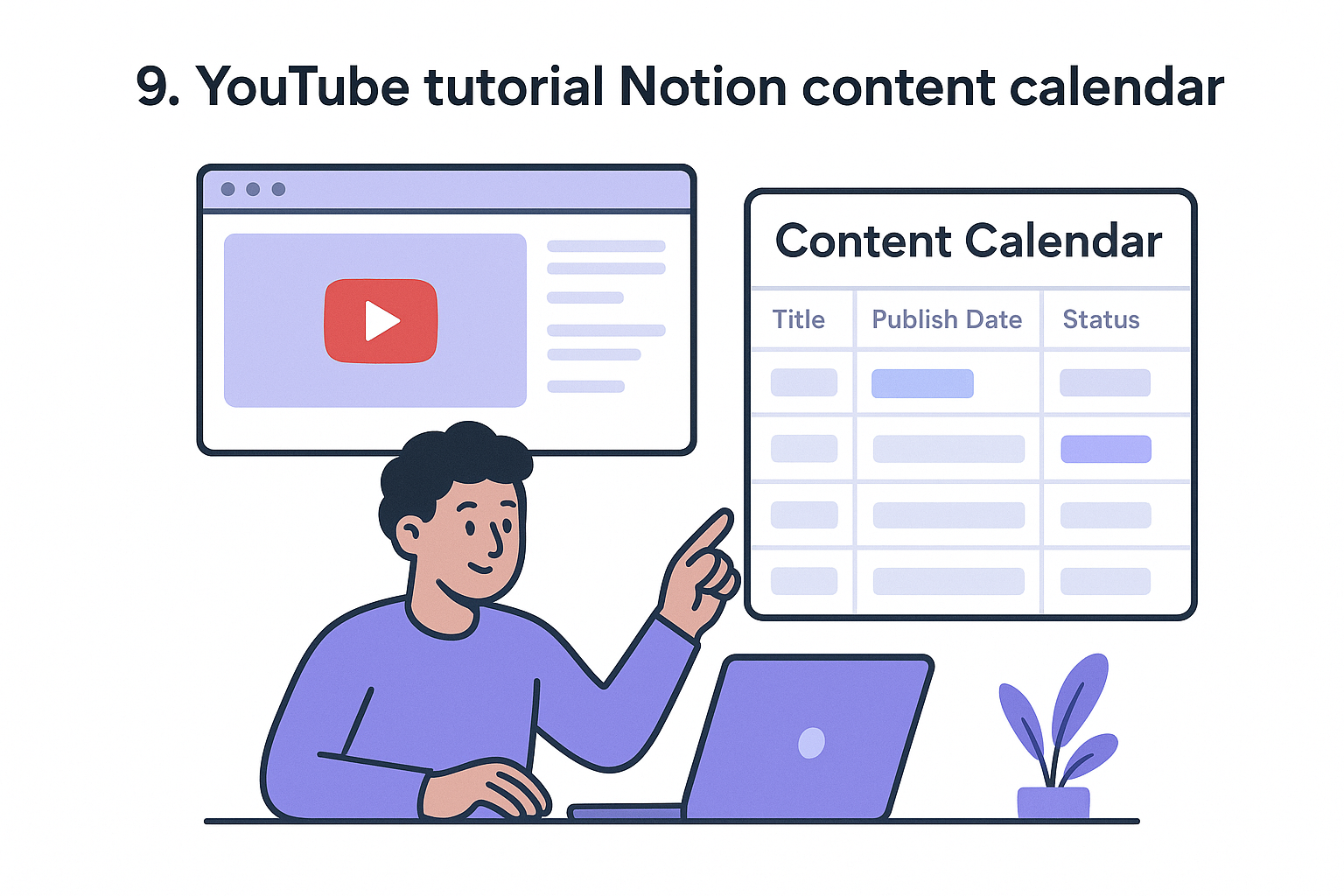 9. YouTube tutorial Notion content calendar