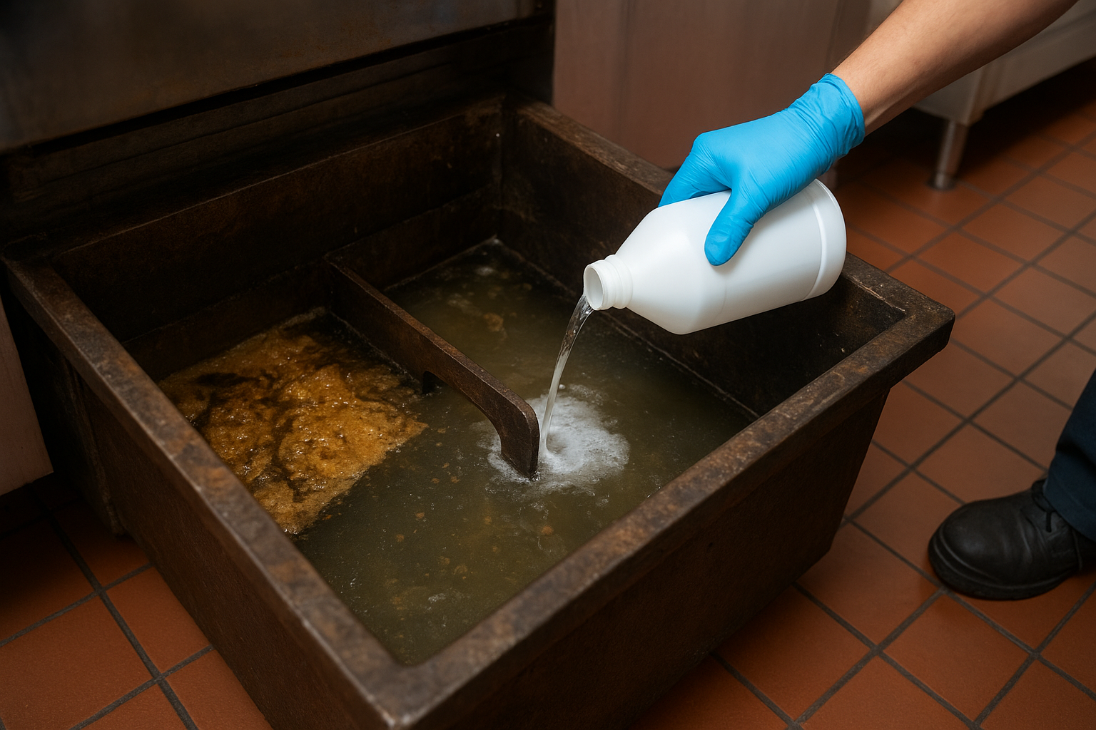 How it works in a grease trap