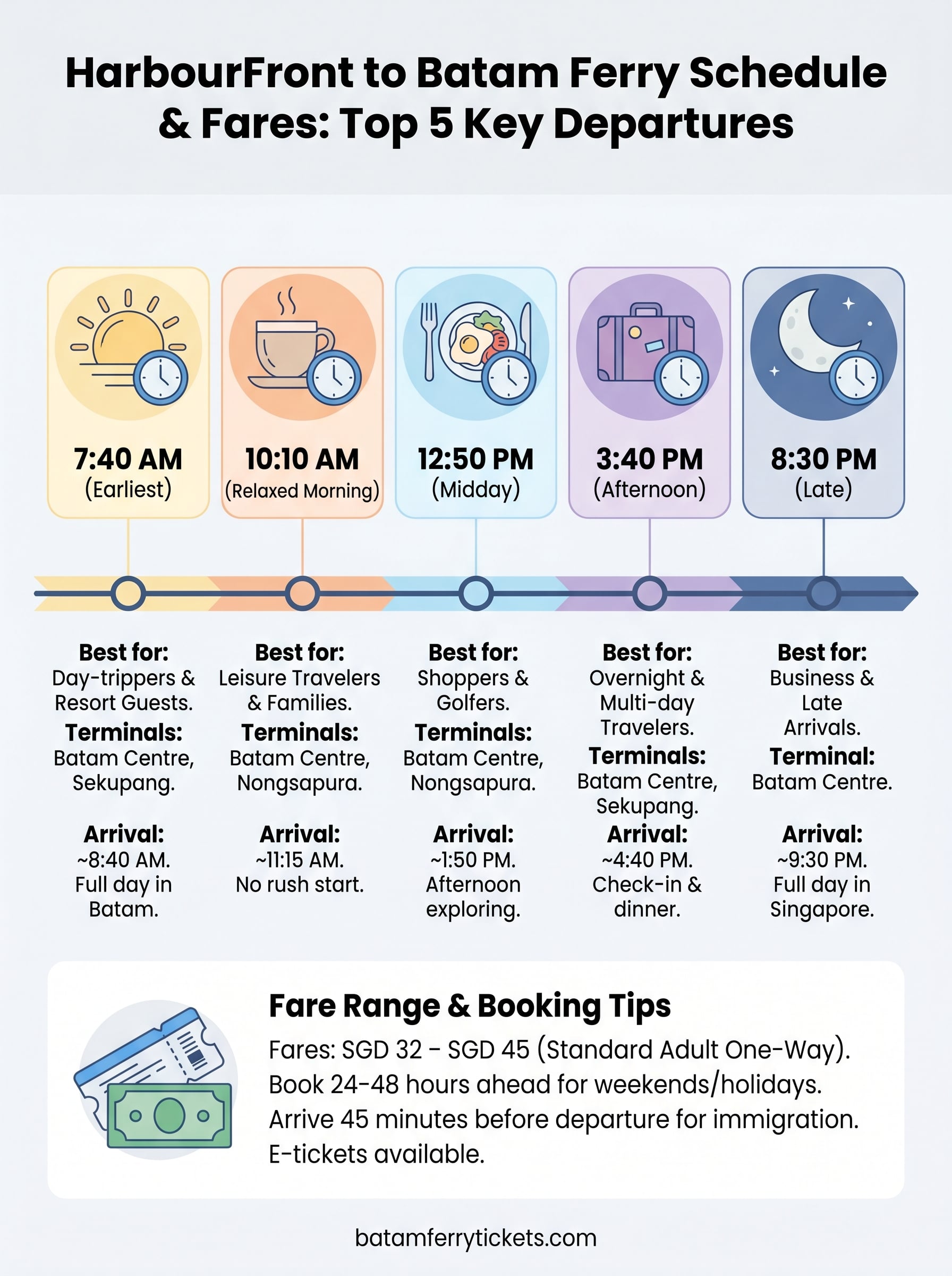 harbourfront to batam ferry schedule infographic