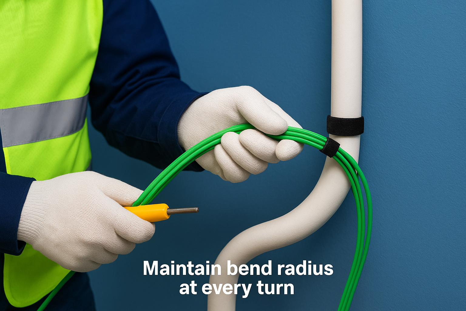 Maintain bend radius at every turn