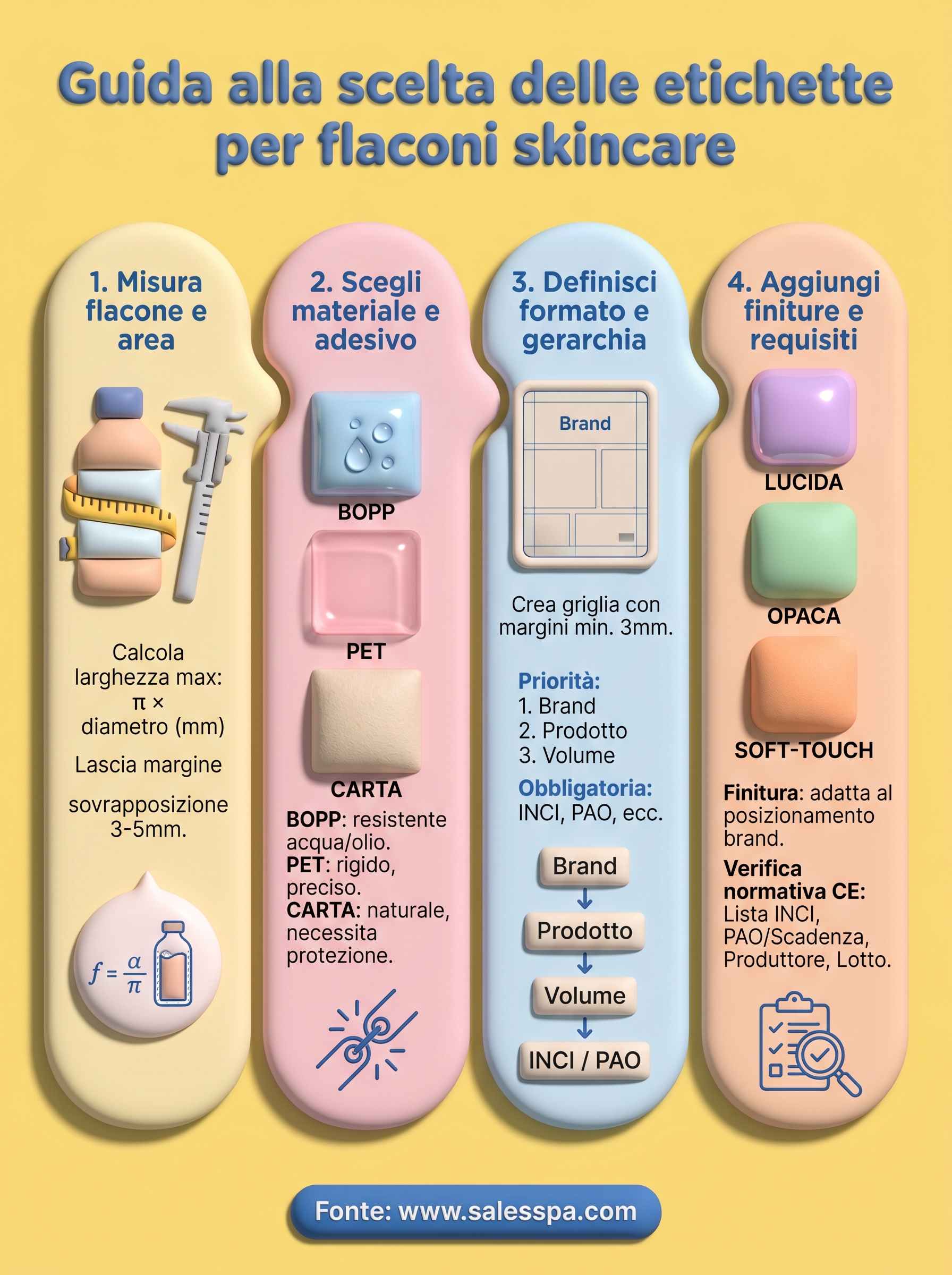etichette per flaconi skincare infographic