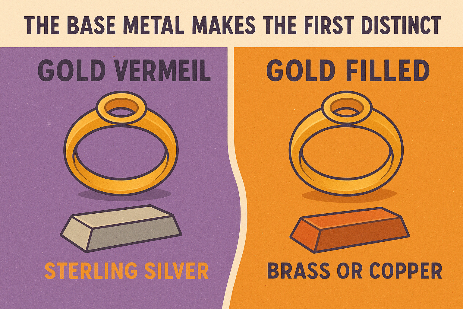 The base metal makes the first distinction