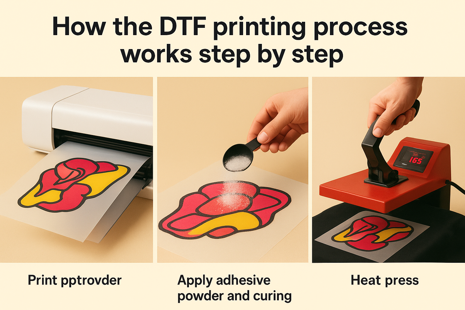 How the DTF printing process works step by step