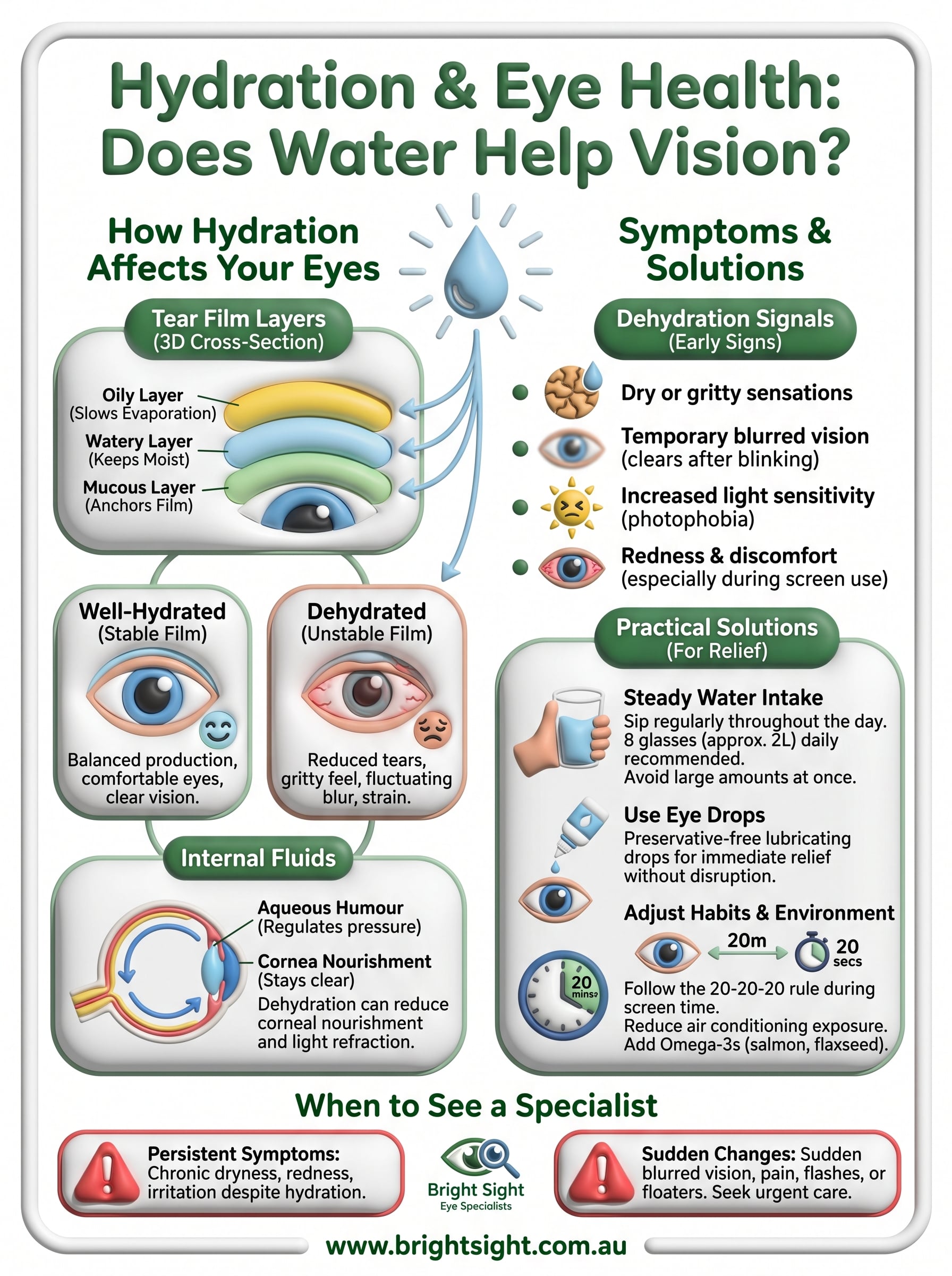 hydration and eye health infographic