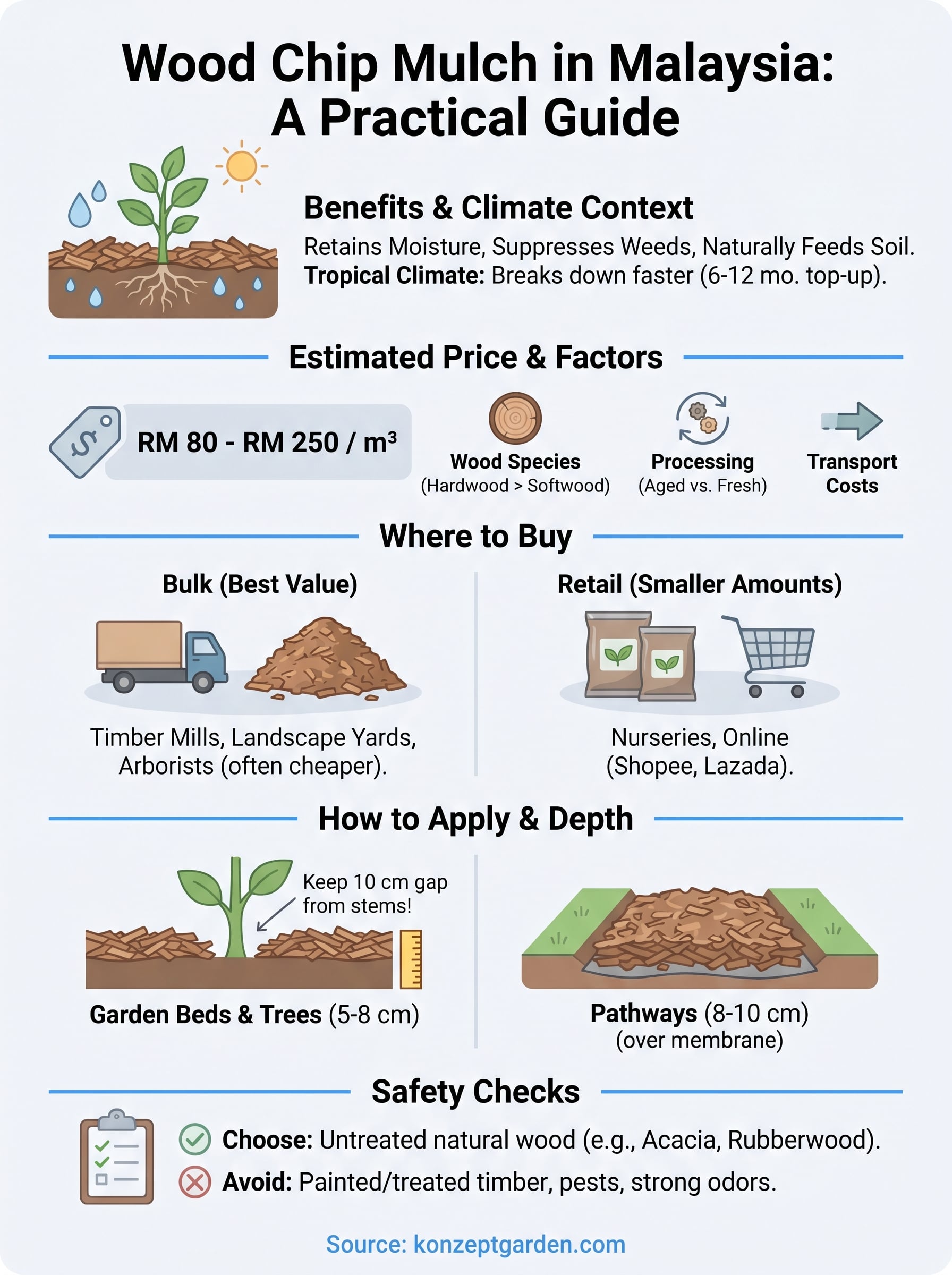 wood chip mulch malaysia infographic