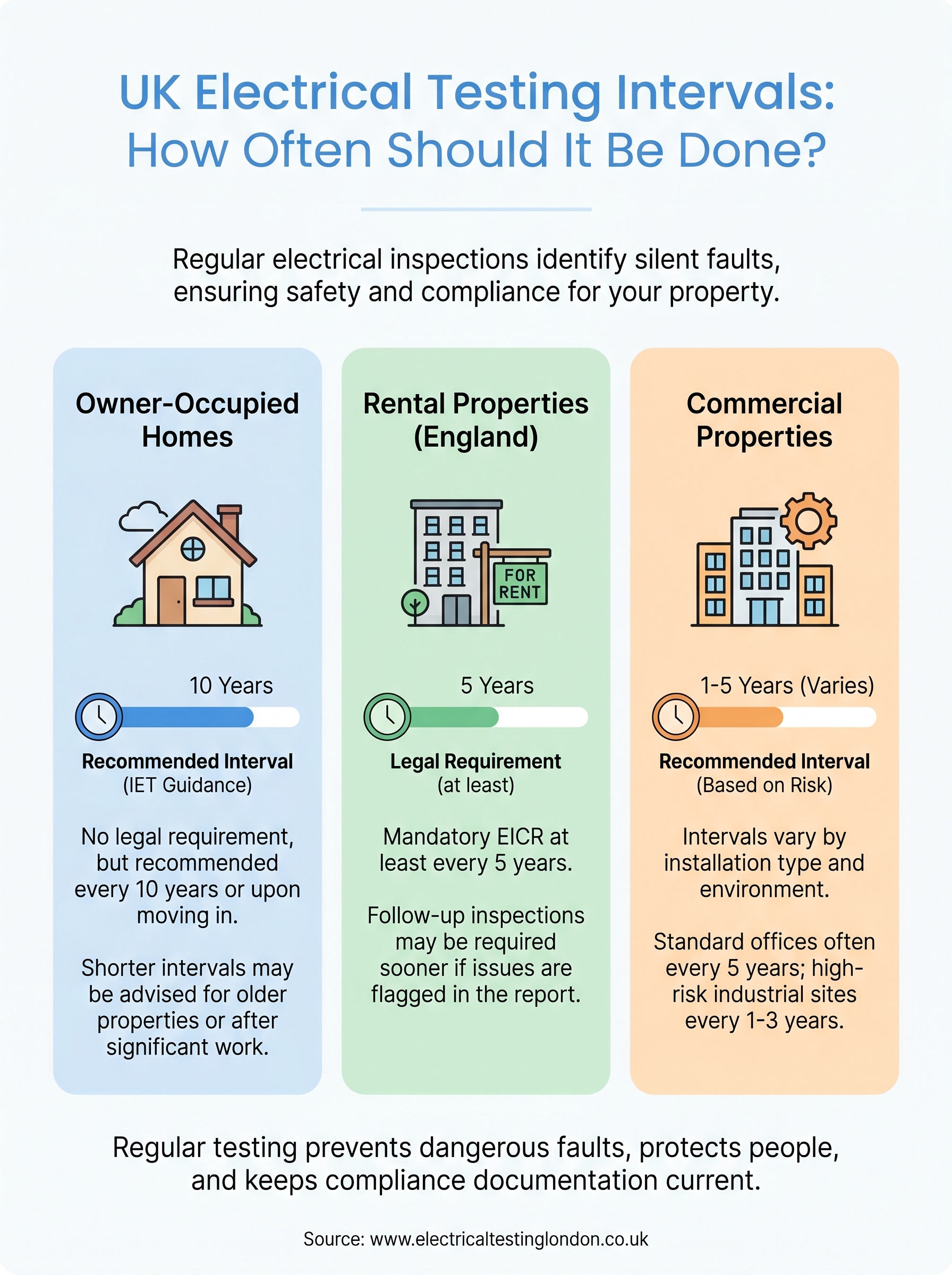 how often should electrical testing be done infographic