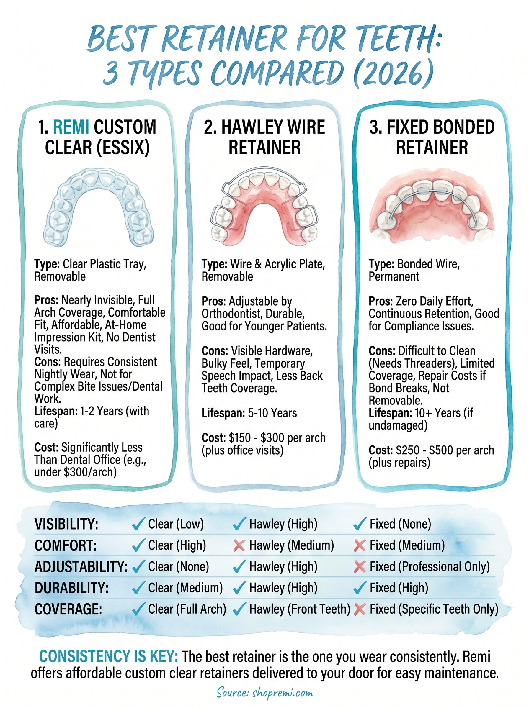 best retainer for teeth infographic